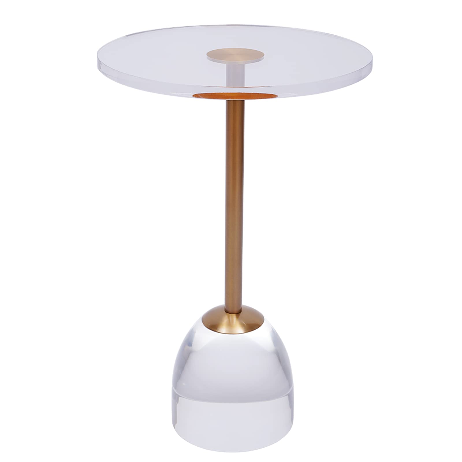 Fichiouy Modern Clear Acrylic Coffee Table with Solid Base - Transparent Glass End Table for Living Room, Lounge & Office - Perfect for Small Spaces & Contemporary Decor