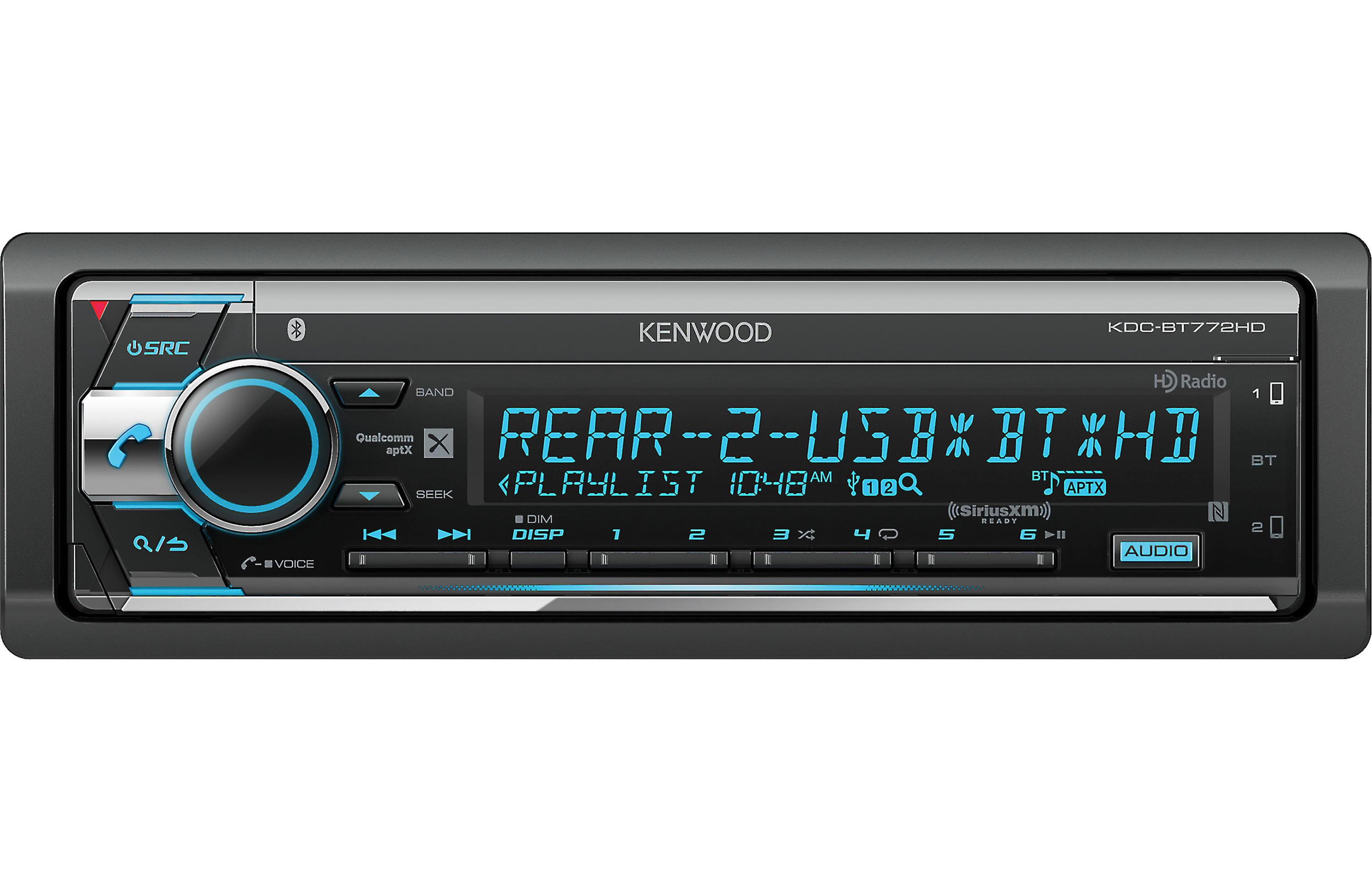 Kenwood KDC-BT772HD Bluetooth CD Receiver - Car Stereo with HD Radio & Hands-Free Calling for Enhanced Driving Experience