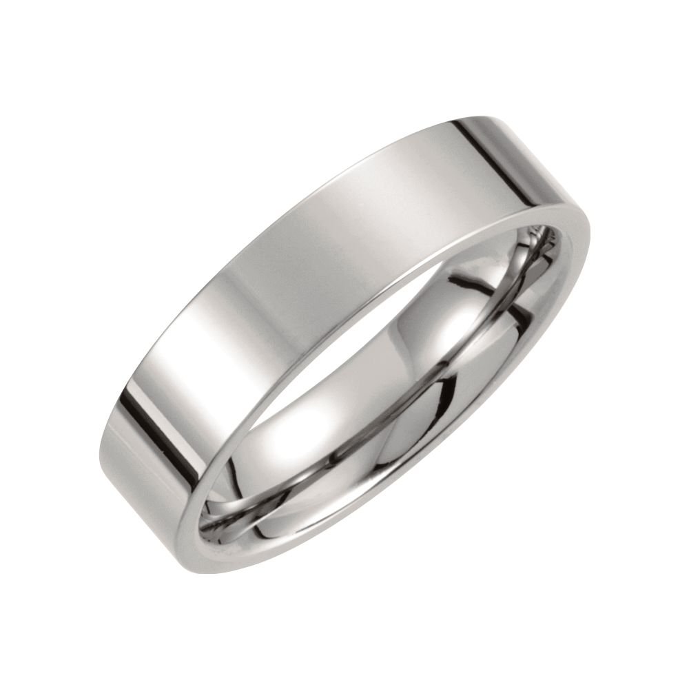 Jewels By Lux Titanium 6mm Flat Polished Wedding Band Ring for Men & Women - Perfect for Weddings, Anniversaries, and Everyday Wear