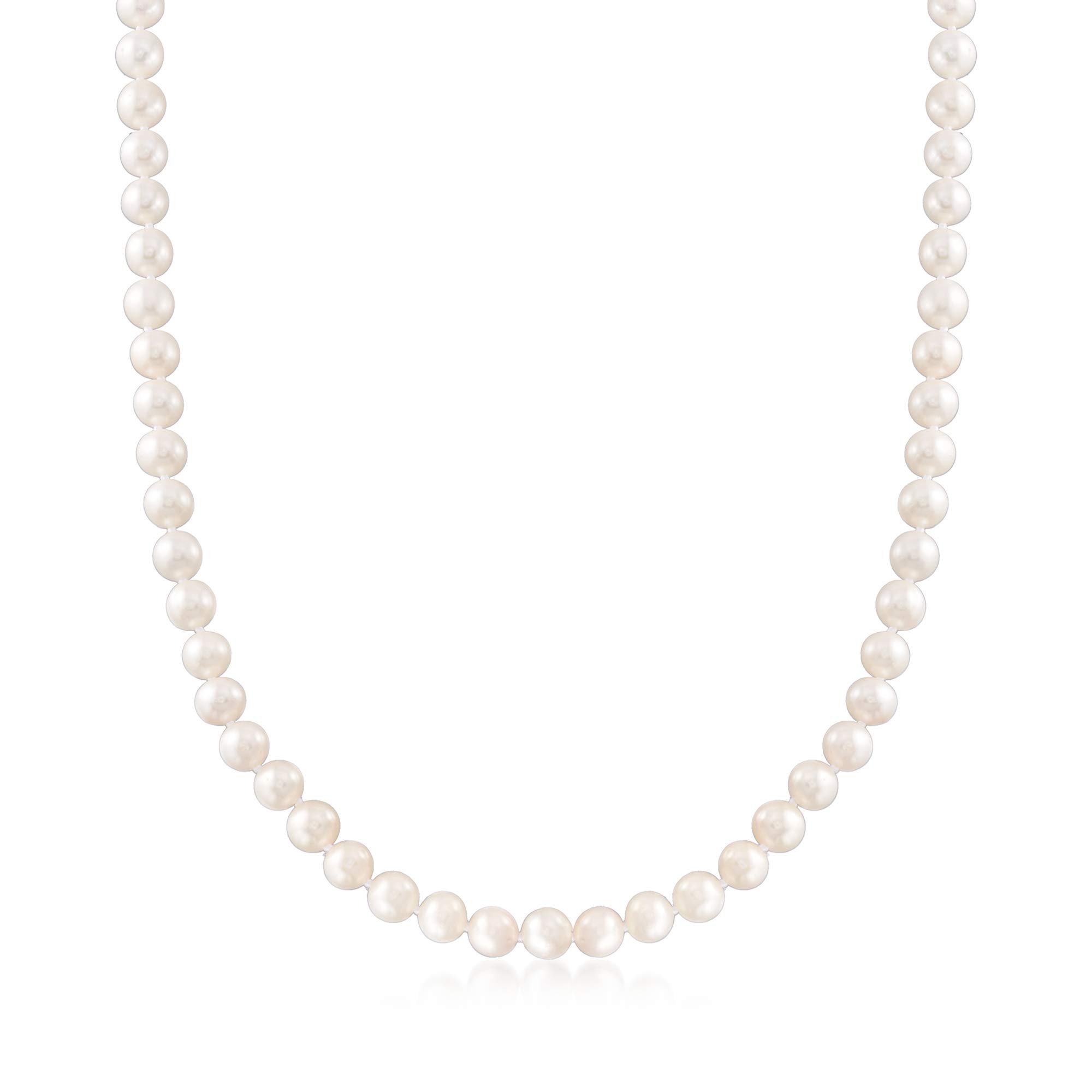 Ross-Simons 6-7mm Cultured Pearl Necklace with 14K Yellow Gold Clasp - Elegant Jewelry for Weddings, Parties & Special Occasions