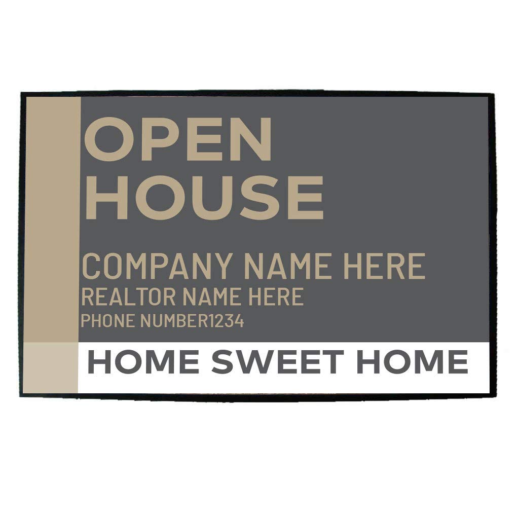 Realtor Doormat 24x36 Inches - Welcome Home Gift for Real Estate Agents - Non-Slip Front Door Mat with 'Home Sweet Home' Design - Perfect for Housewarming & Closing Gifts