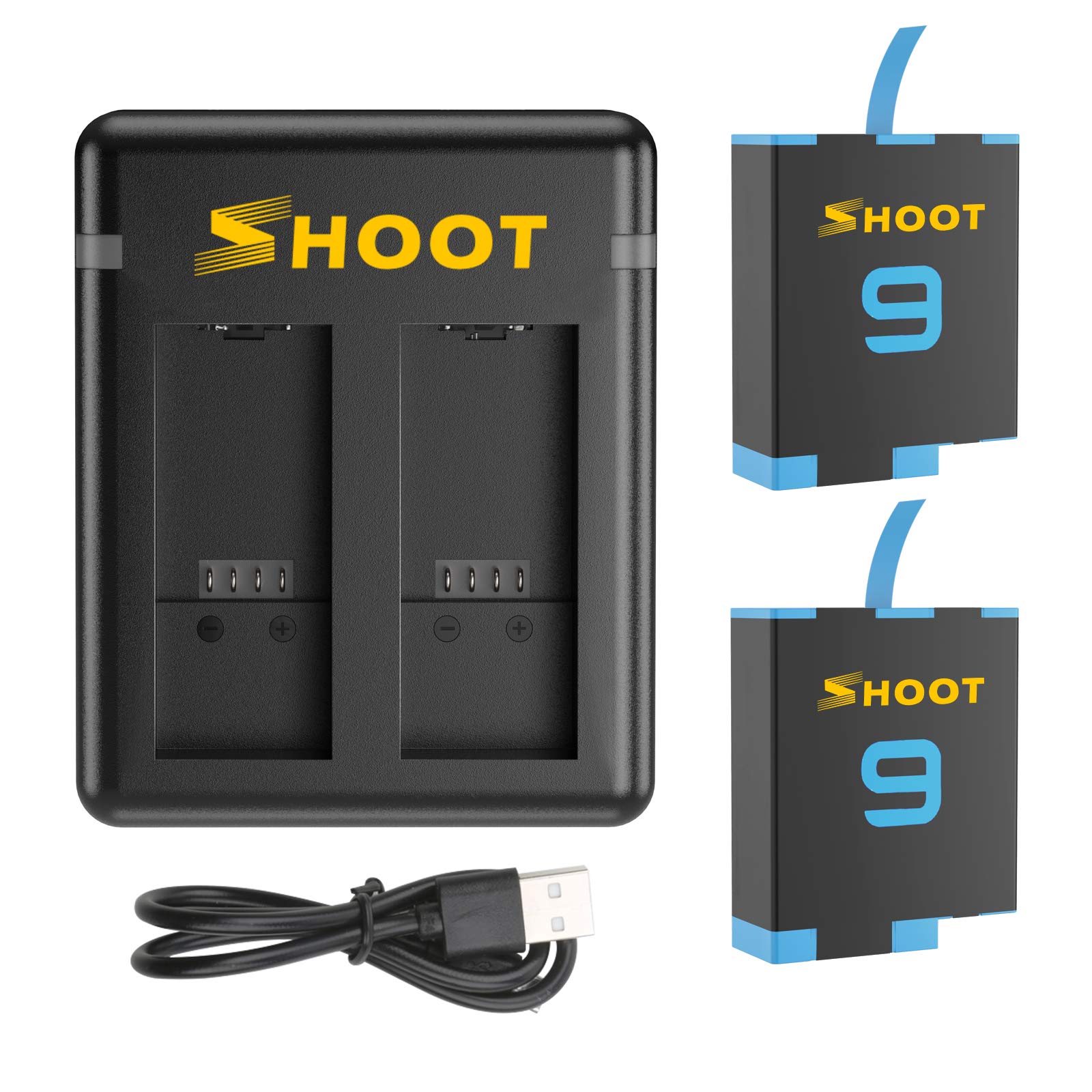 D&F 2-Pack 1800mAh Replacement Battery Kit for GoPro Hero 10 Black & Hero 9 Black - Includes Dual-Channel Fast Charger | Fully Compatible with Original GoPro Batteries | Perfect for Travel, Vlogging, and Outdoor Adventures