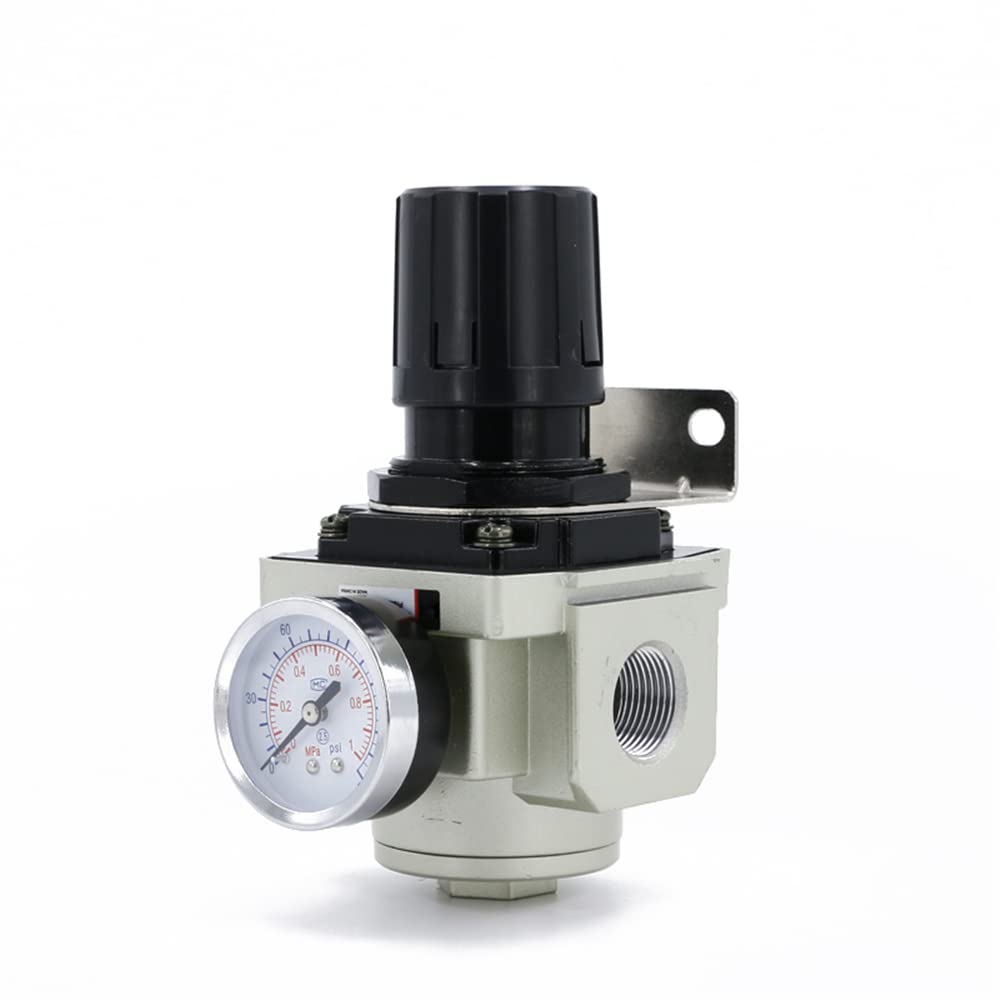 Zxiuzhen Air Pressure Regulator with Gauge - High Strength Spring, Self-Locking Stable Compressed Air Pump Valve - Perfect for Industrial Air Tools, HVAC Systems & Pneumatic Equipment