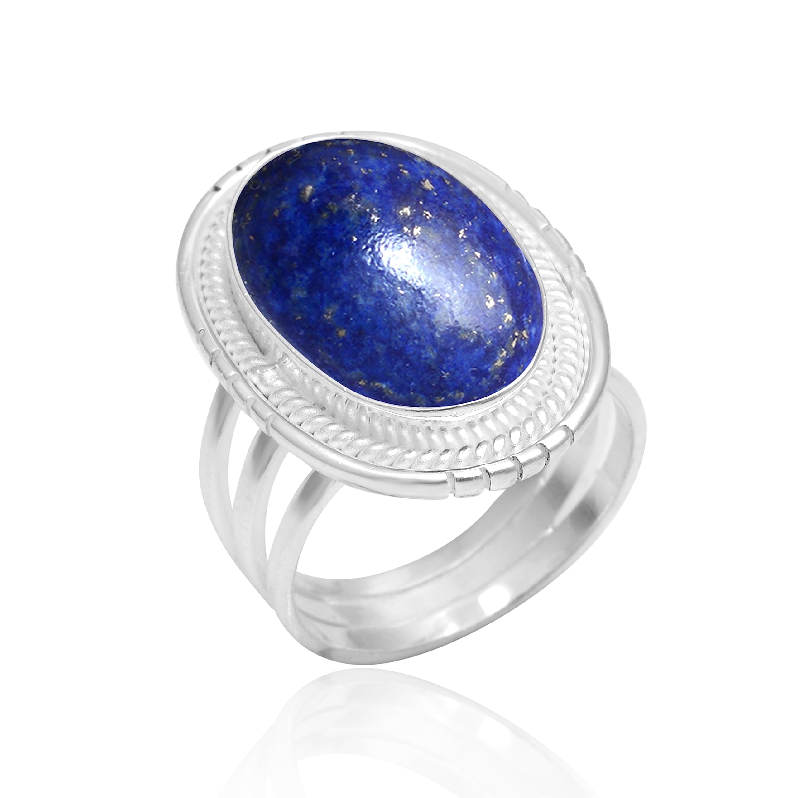 Lapis Lazuli Ring for Women - 925 Sterling Silver Handmade Jewelry with Natural Blue Gemstone | Elegant Gift for Birthday, Anniversary & Special Occasions