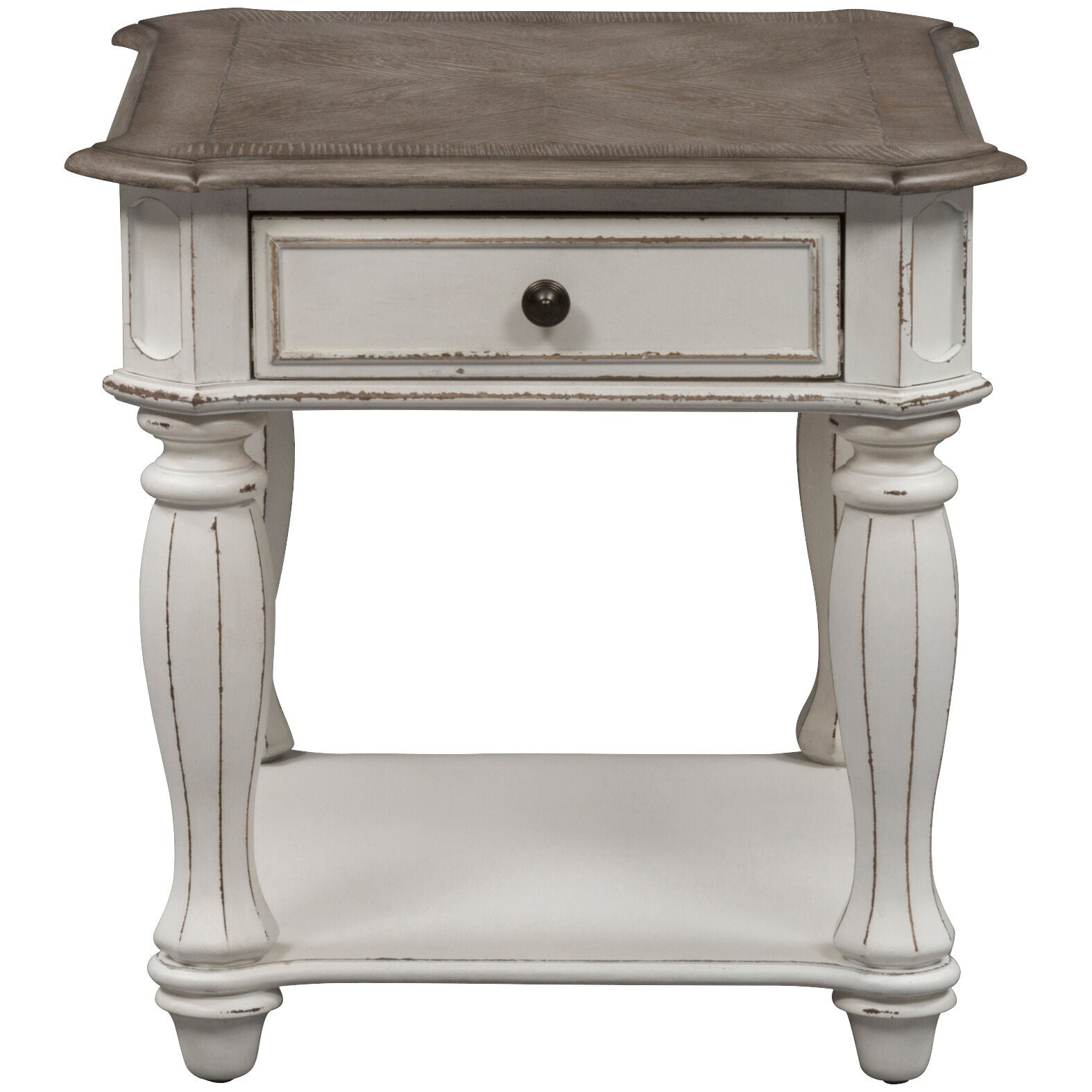Magnolia Manor End Table - Small Side Table for Living Room, Bedroom, or Office - Perfect for Lamps, Books, and Decor