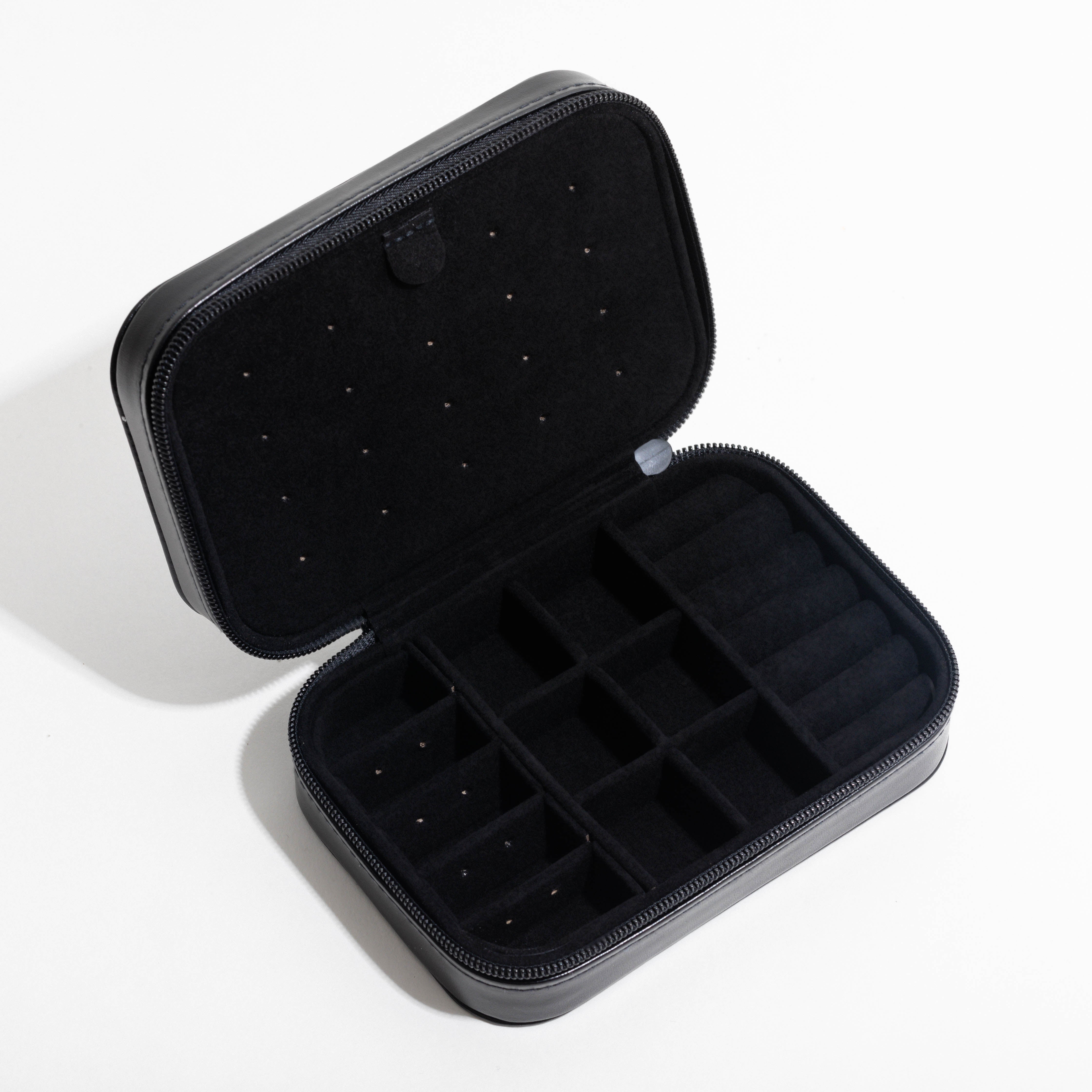 Vegan Leather Jewelry Organizer - Travel Jewelry Case with Multiple Compartments | Perfect for Necklace, Ring & Earring Storage at Home or On The Go