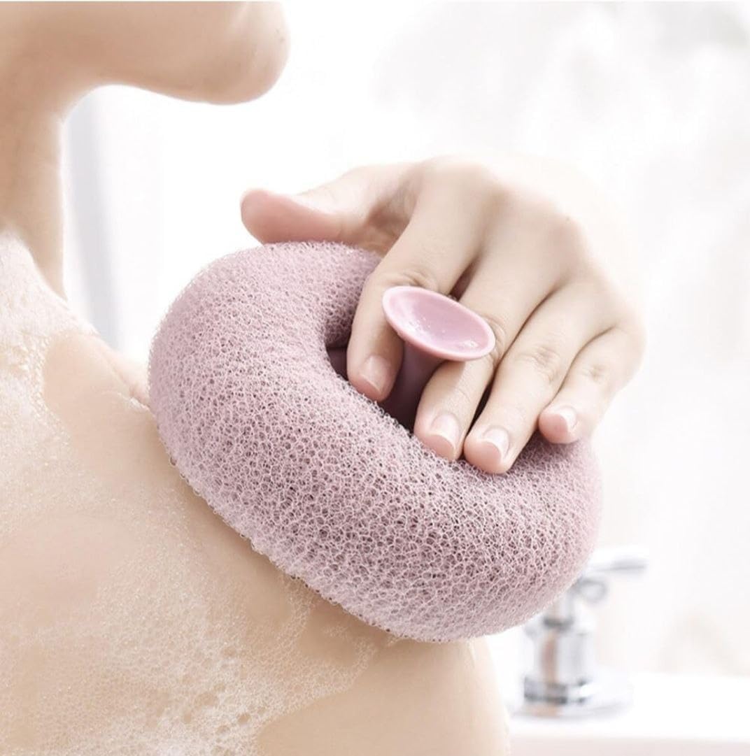 Aryamurti 2-in-1 Super Soft Loofah Bath Sponge & Body Scrubber with Suction Cup | Exfoliating Shower Brush for Men & Women | Perfect for Deep Cleansing, Dead Skin Removal & Spa-Like Bath Experience