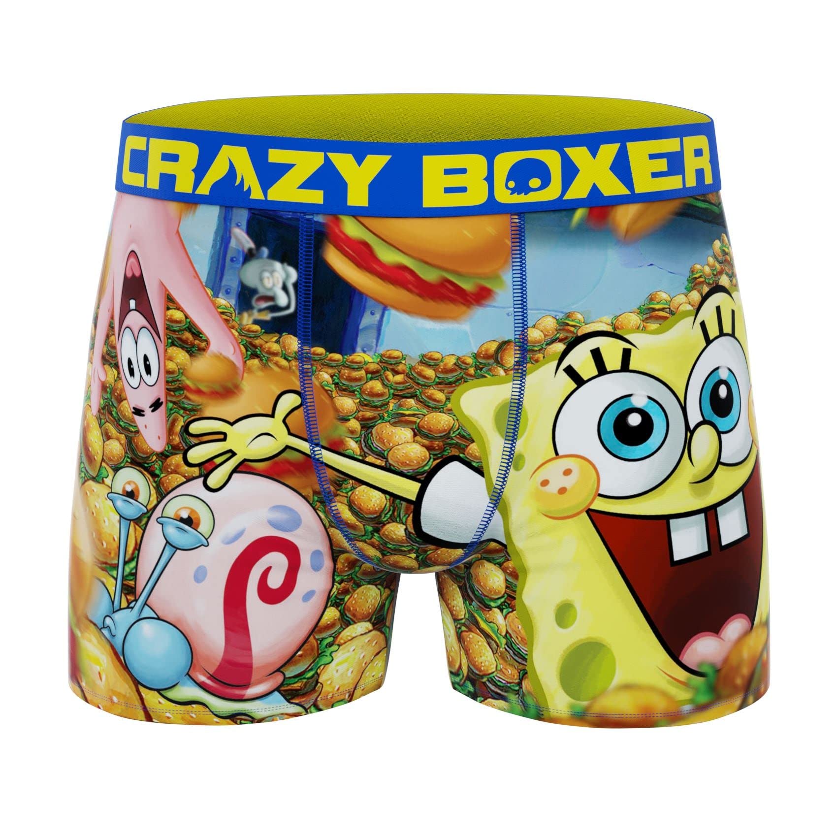 SpongeBob SquarePants Men's Boxer Briefs - Soft, Durable & Comfortable Underwear for Men | Perfect for Sleep, Lounge & Everyday Wear