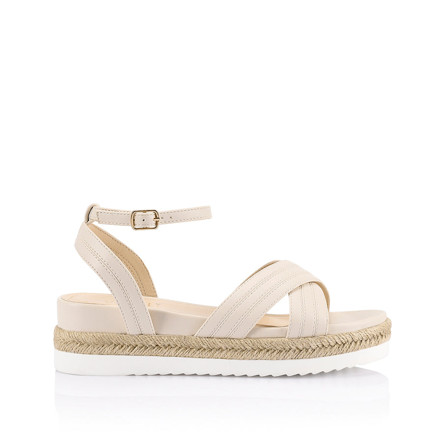 Dezzie Comfortable Footbed Sandals - Soft Bone Color | Perfect for Beach, Pool & Summer Walking