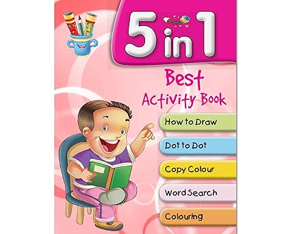 5-in-1 Best Activity Book for Kids - Educational Learning Games, Puzzles & Coloring Pages - Perfect for Travel, Classroom & Home Playtime