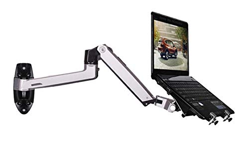 XSJ8012WT Aluminum Alloy Full Motion Laptop Mount Arm - Adjustable Spring Arm Wall Mount for Laptop & Monitor Stand (Black) | Perfect for Home Office, Gaming Setup & Workspace Ergonomics