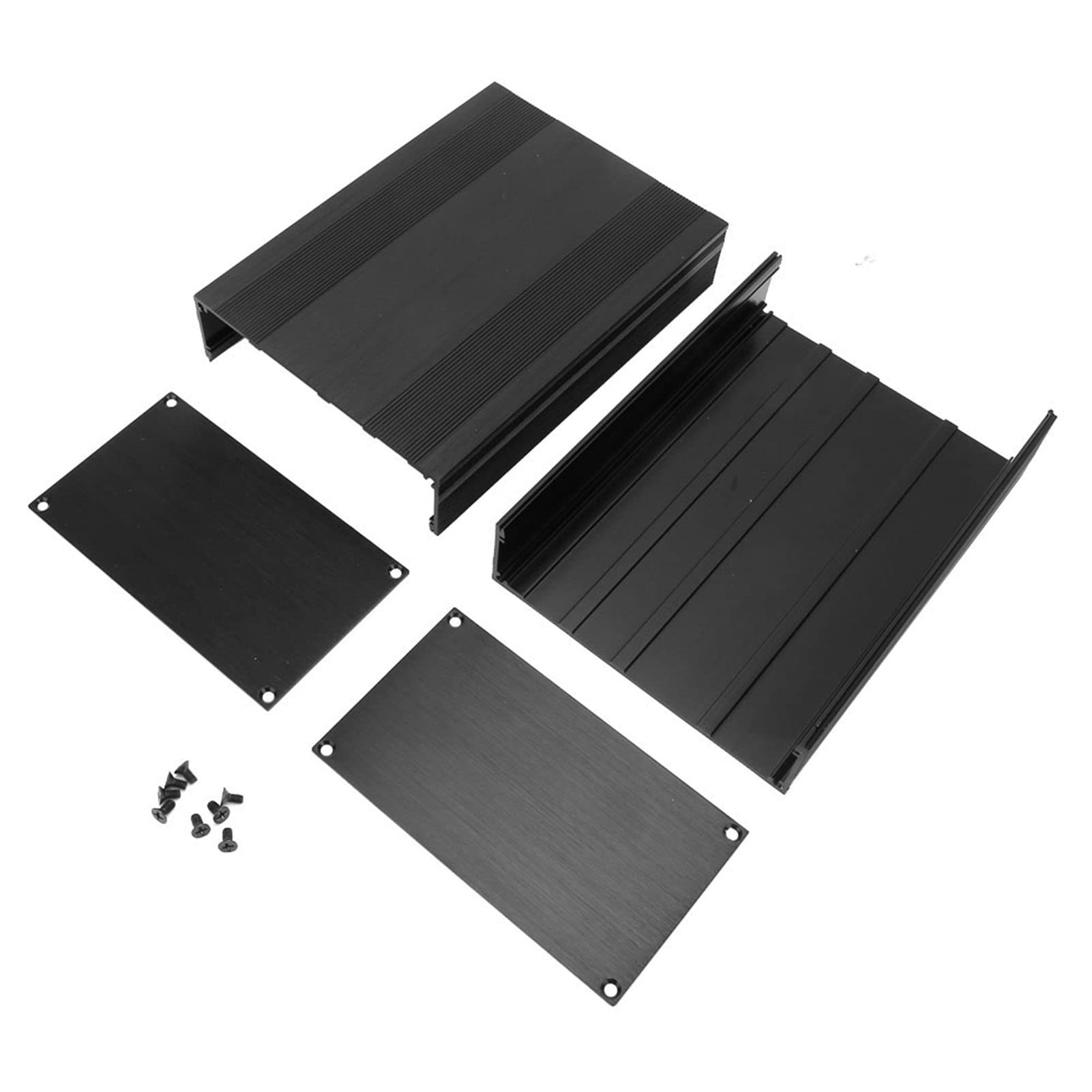 Waterproof Aluminum Enclosure Box for Electronics - 82.2×145×200mm (3.2×5.7×7.9in) Black Case for Printed Circuit Board & Instrument Protection - Ideal for Outdoor, Industrial & DIY Projects