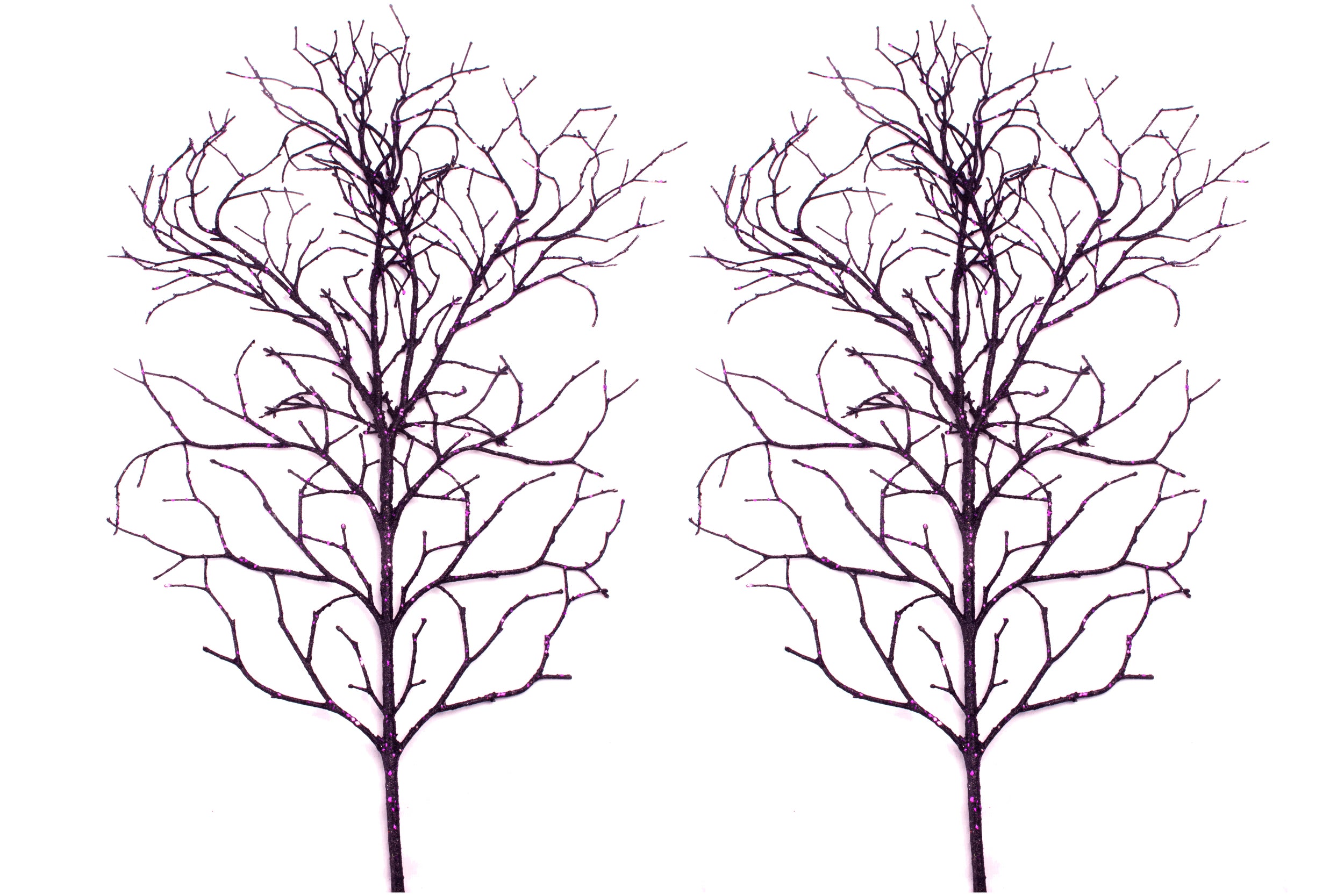 2 Pack of 40 Purple Coral Branch Picks with Glitter - Wedding, Party, and DIY Craft Decorations - Perfect for Centerpieces, Bouquets, and Floral Arrangements