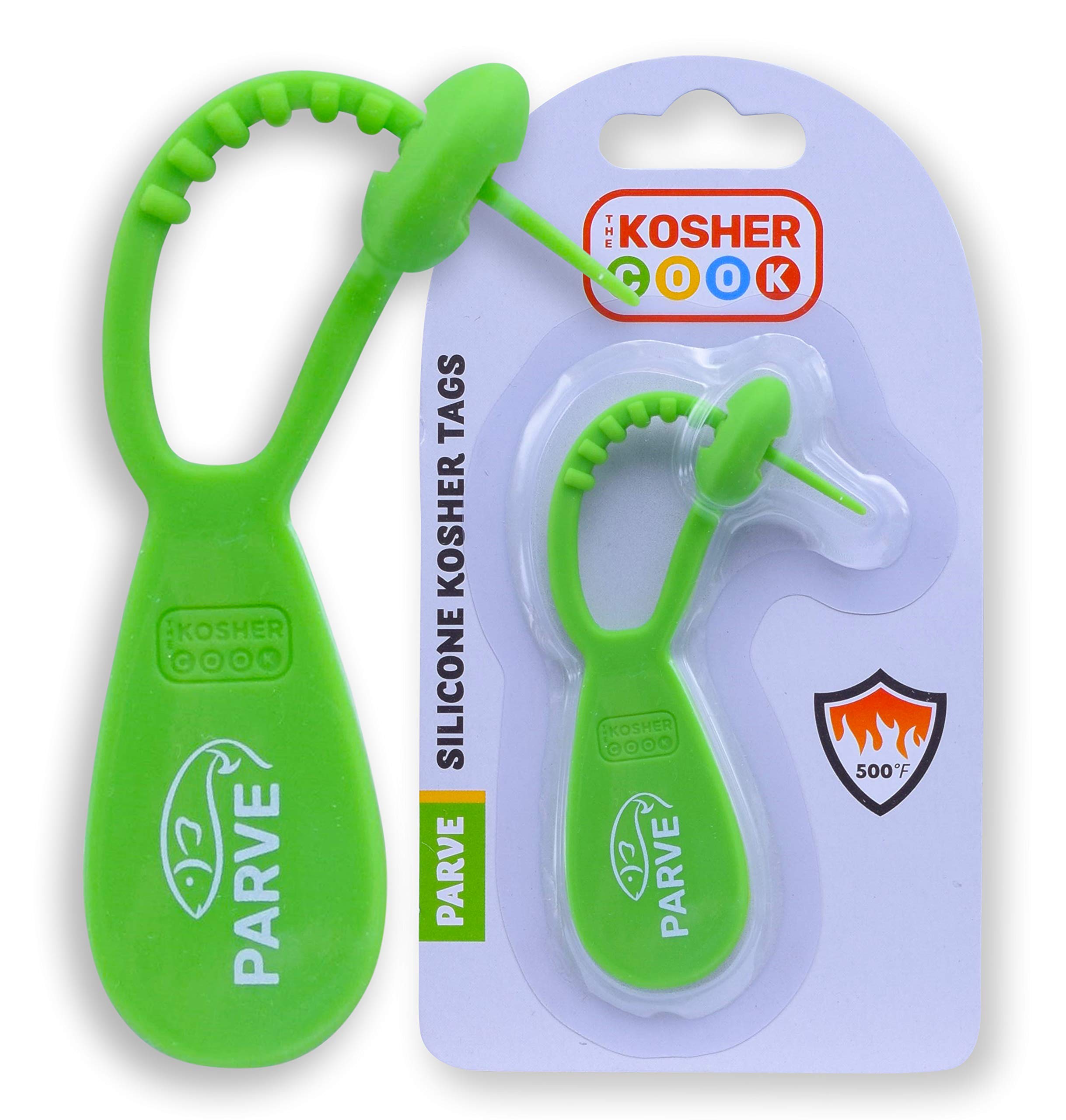 Parve Green Kosher Tag - Silicone Kitchen Utensil Labels | Heat Resistant & Dishwasher Safe | Perfect for Meal Prep, Passover & Kosher Food Organization