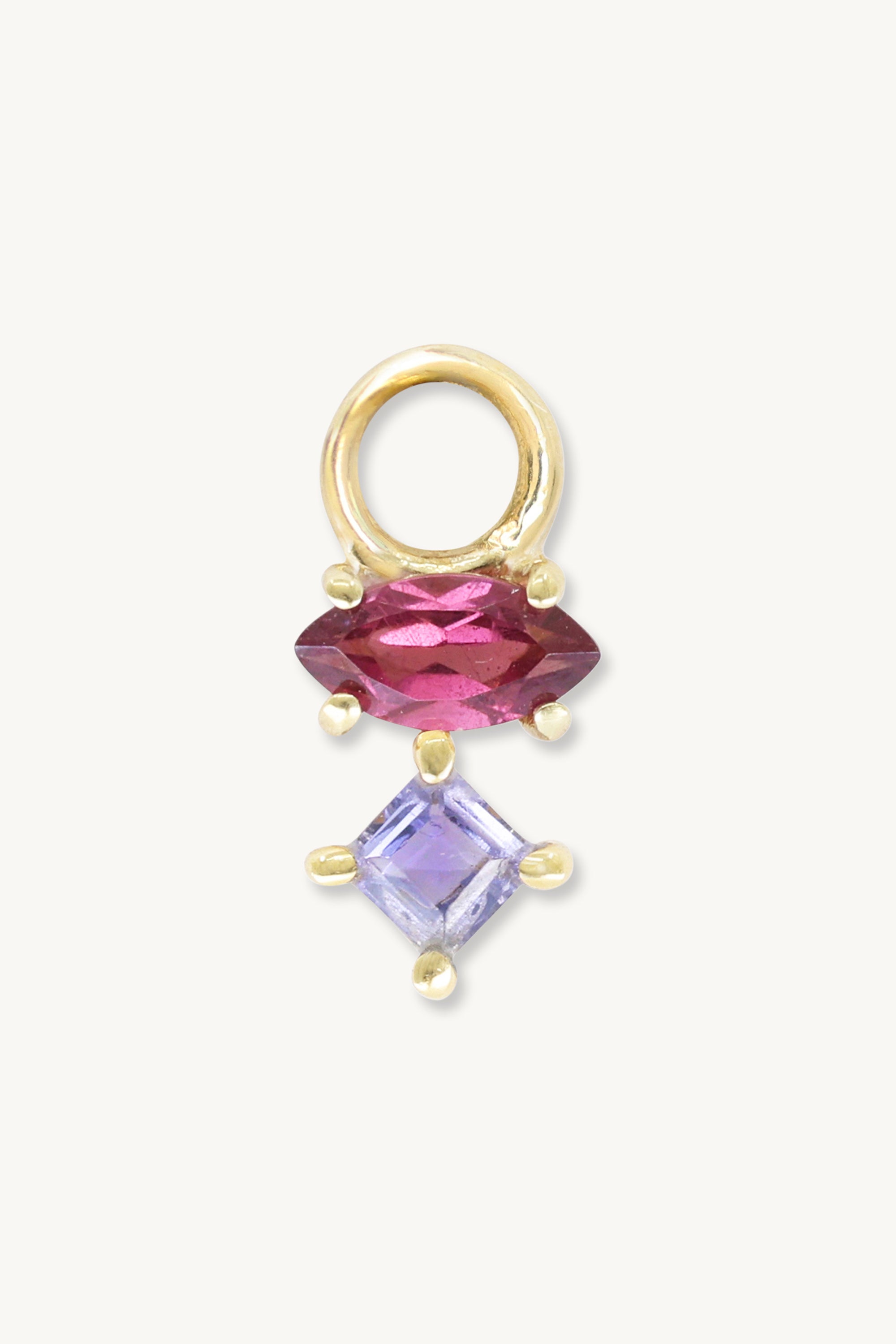 Astrid Marquise Rhodolite Gold Charm Pendant Necklace | Elegant Jewelry for Women | Perfect for Weddings, Parties & Special Occasions