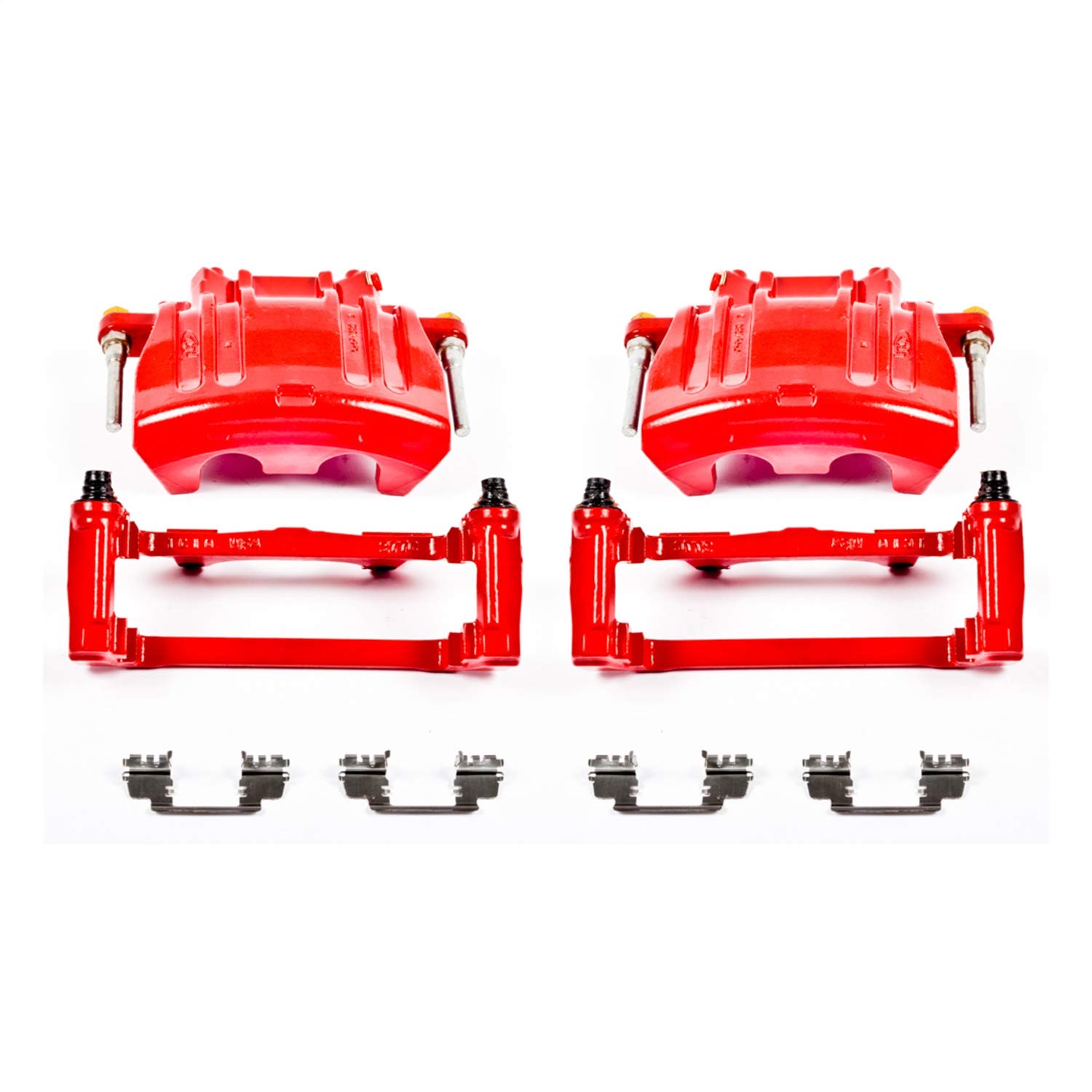 Power Stop S5016A High-Temp Red Powder Coated Brake Caliper Set - Front Pair for Chrysler 200/300, Dodge Challenger/Charger - Improved Stopping Power & Heat Resistance for Performance Driving & Daily Commutes