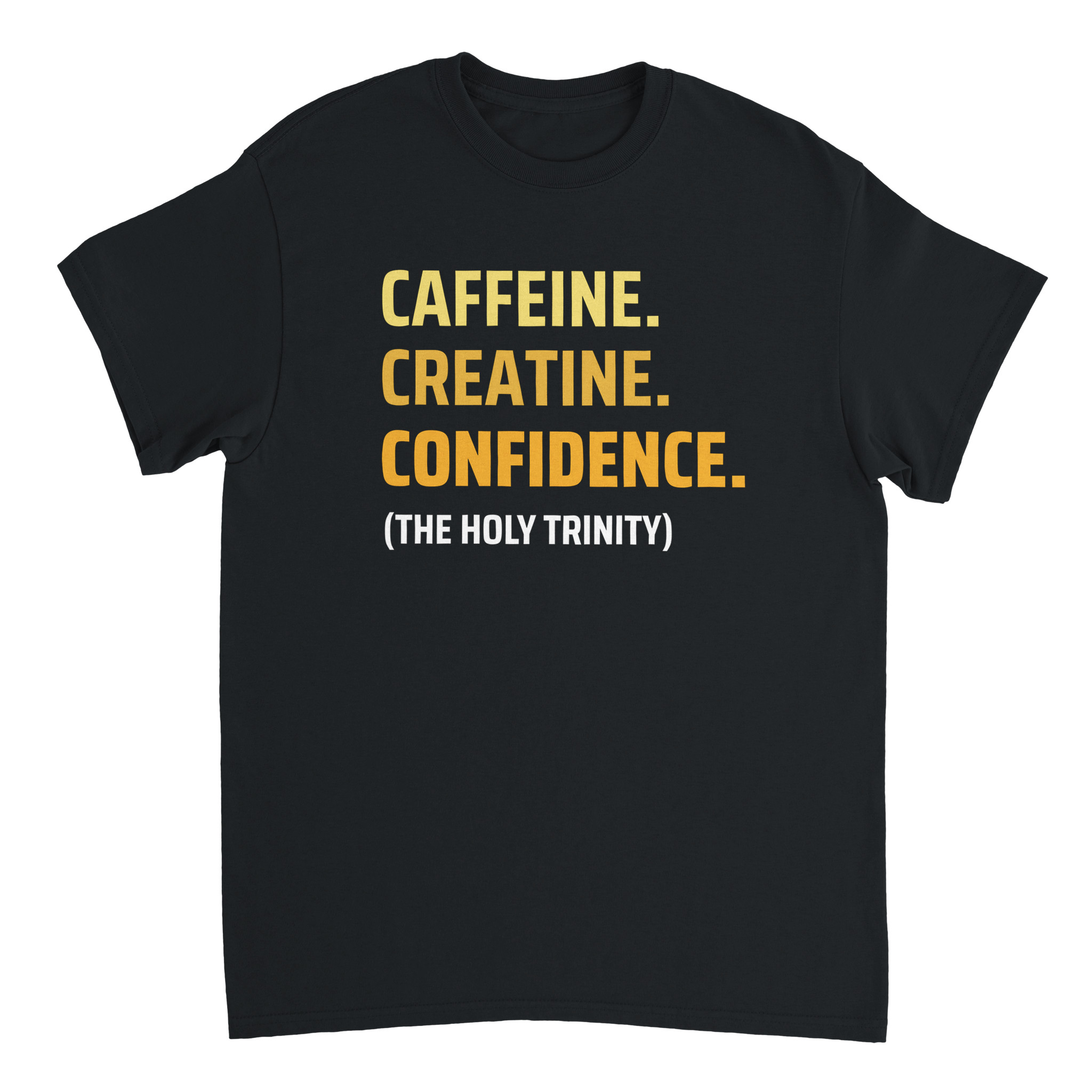 Caffeine Creatine Confidence Heavyweight Gym T-Shirt for Men - My Supplement Shop Classic Fit Workout Shirt for Bodybuilding & Fitness Training