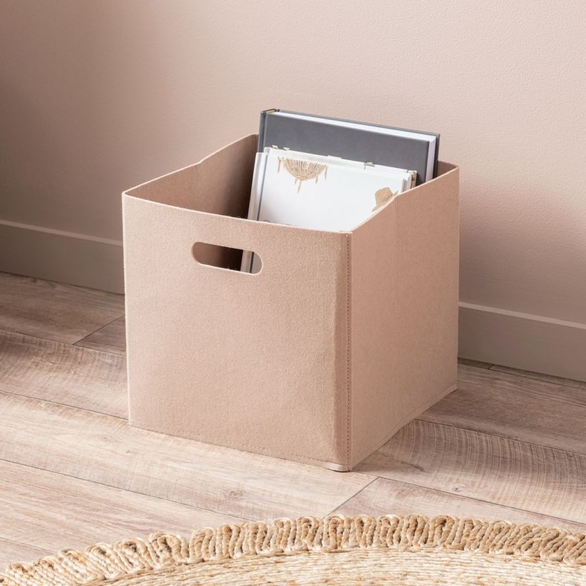 Natural Felt Cube Basket - Stylish Storage for Home, Office & Nursery Organization | Eco-Friendly & Durable