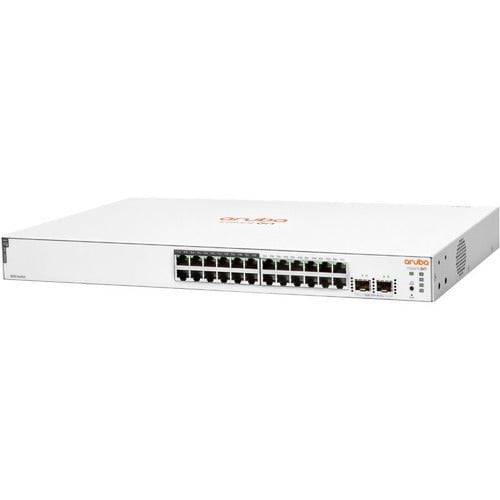 Aruba Instant On 1830 24-Port Gigabit PoE Switch | 12x Class4 PoE Ports | 2 SFP Slots | 195W PoE Budget | Layer 2 Managed Switch | 10/100/1000Base-T | Low 13.4W Power Consumption | Desktop/Surface Mount | Ideal for Small Business Networks & Smart Office Setup