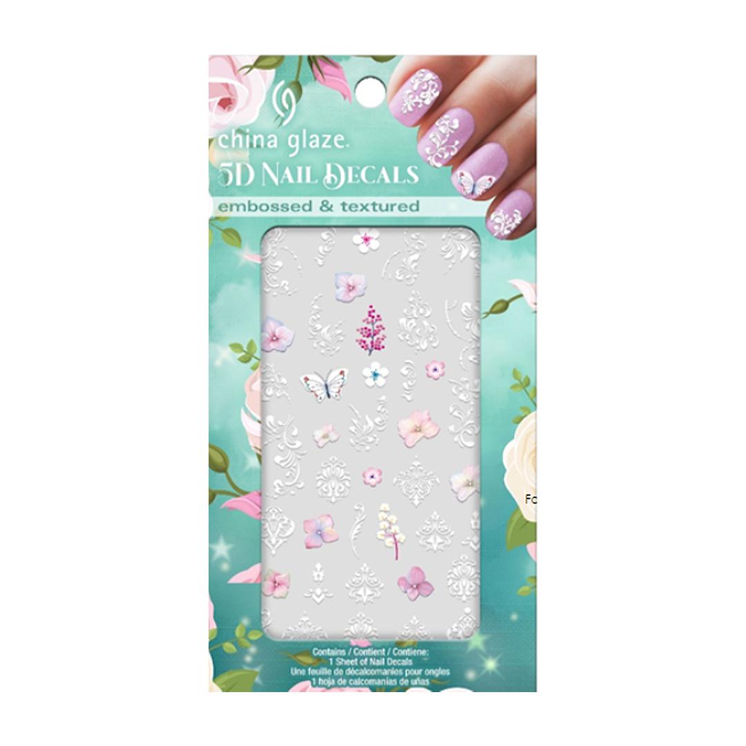 China Glaze 5D Mystic Bloom Nail Art Decals - Long Lasting Water Transfer Stickers for Gel & Acrylic Nails - Perfect for Manicures, Pedicures & Nail Salon Designs