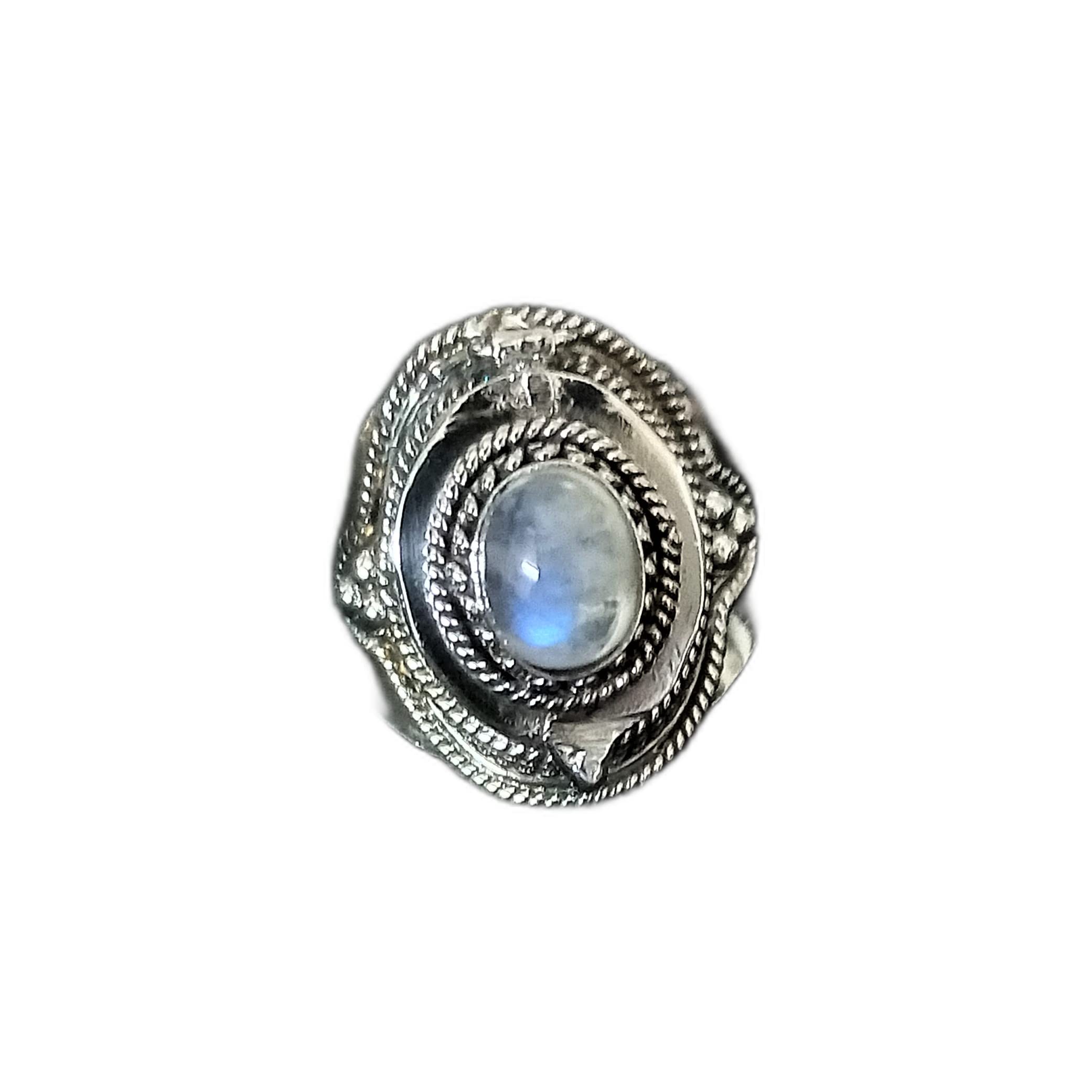 Rainbow Moonstone Poison Box Ring - Handcrafted Secret Compartment Jewelry with Oval Blue Flash Stone for Wedding, Love Message & Unique Gifts | Perfect for Proposals, Anniversaries & Special Occasions