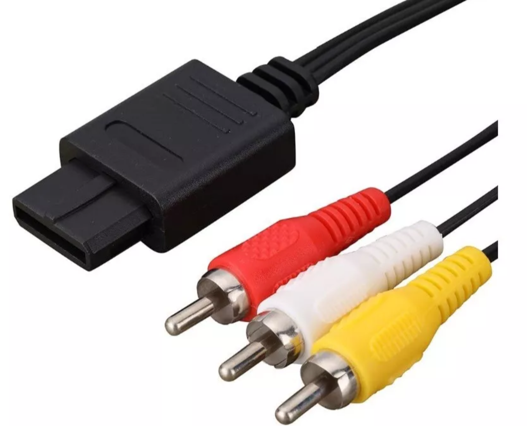 High-Quality AV RCA Cable for Nintendo 64, GameCube, SFC & SNES - Crystal Clear Audio Video Connection for Retro Gaming Setup