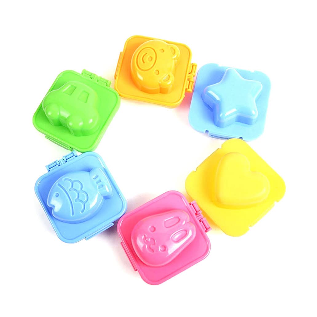 6Pcs Cute Cartoon Sushi Rice Ball Mold Set - Onigiri Press Maker for Bento Box, DIY Japanese Food Tools - Perfect for Kids Lunch, Party Snacks & Home Cooking