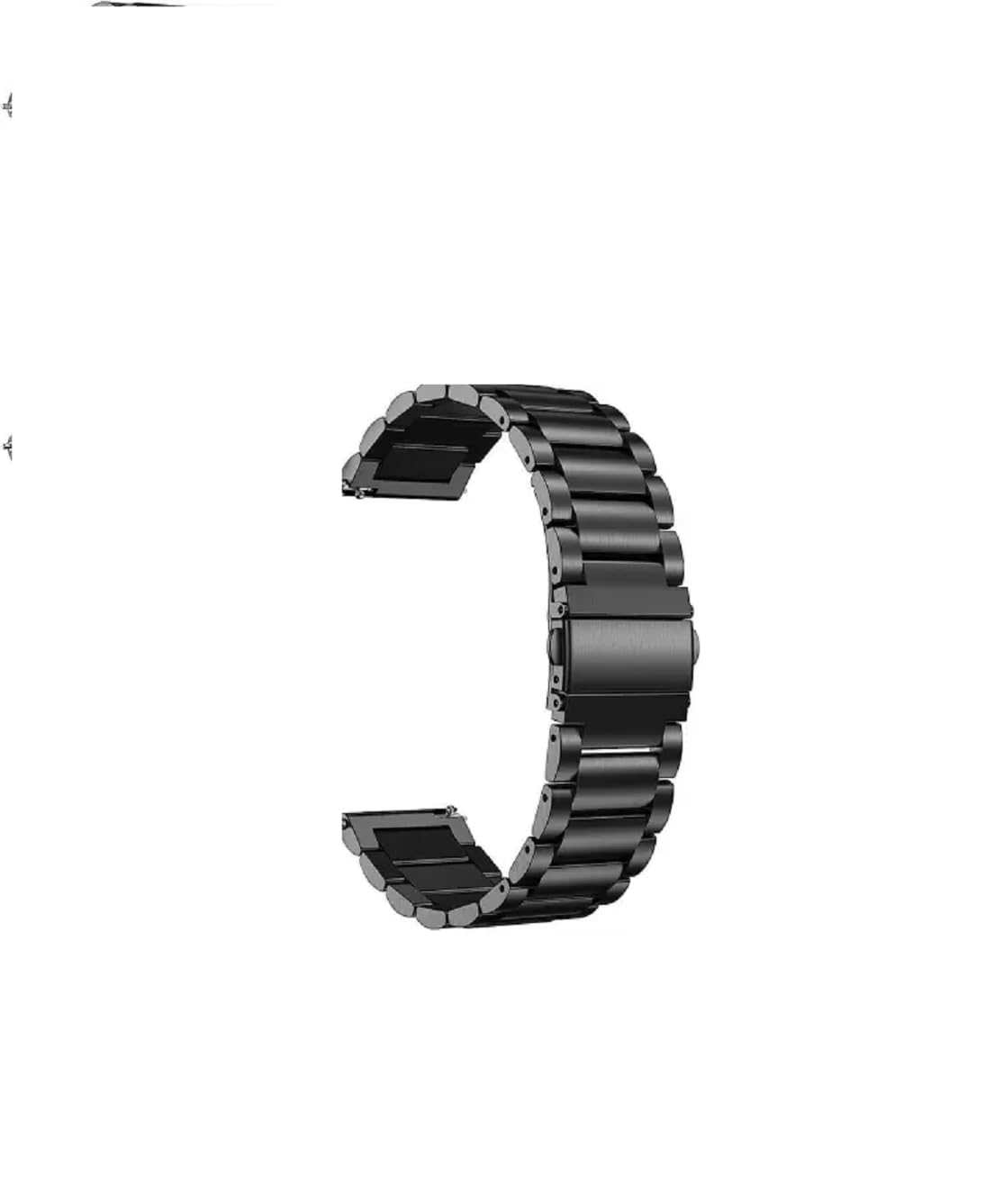 Universal 20mm Black Stainless Steel Watch Strap for Men & Women - Casual & Formal Wear