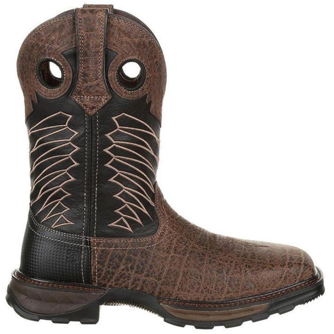 Maverick XP Steel Toe Waterproof Western Work Boots for Men - Dark Brown & Black - Durable Safety Boots for Construction, Ranch Work & Outdoor Jobs
