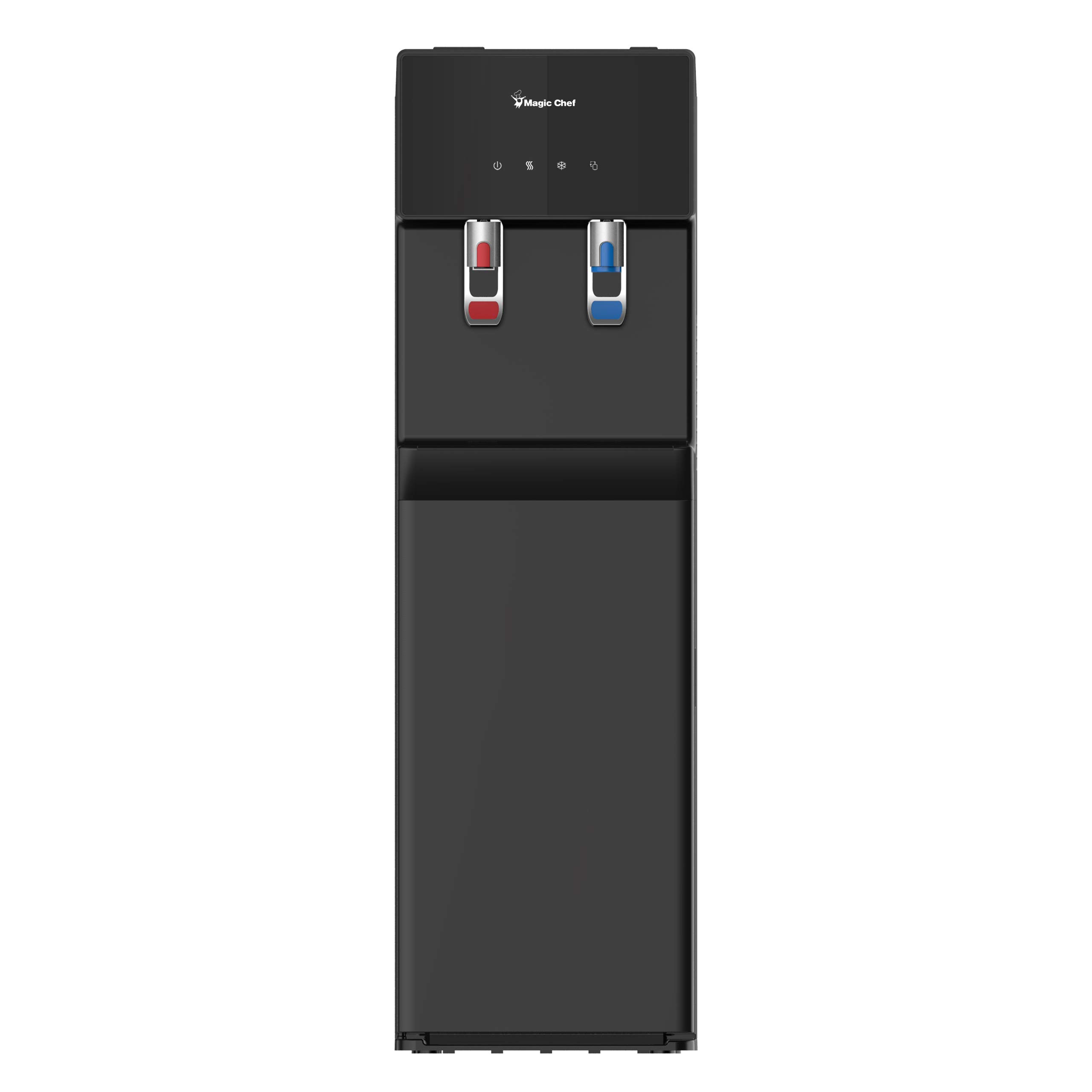 Magic Chef MCWD40 Bottom Loading Water Dispenser - Hot & Cold Water Cooler with Child Safety Lock, BPA Free, 304 Stainless Steel (Black) - Perfect for Home, Office, and Kitchen Use