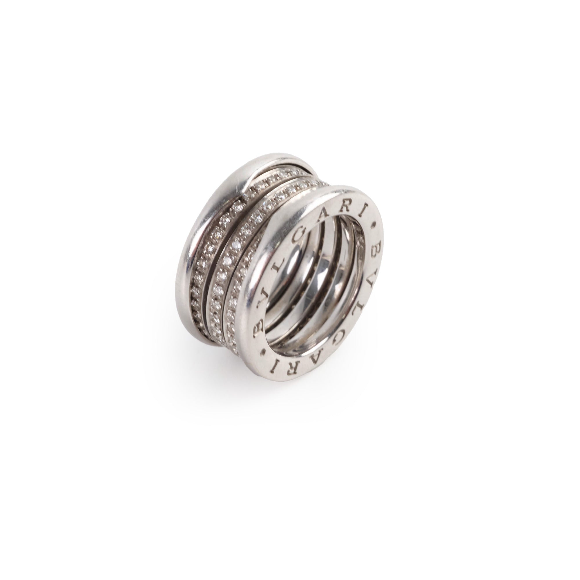 Bvlgari B Zero 1 White Gold Diamond Ring Size 53 - Luxury Jewelry for Women, Perfect for Weddings, Anniversaries & Special Occasions