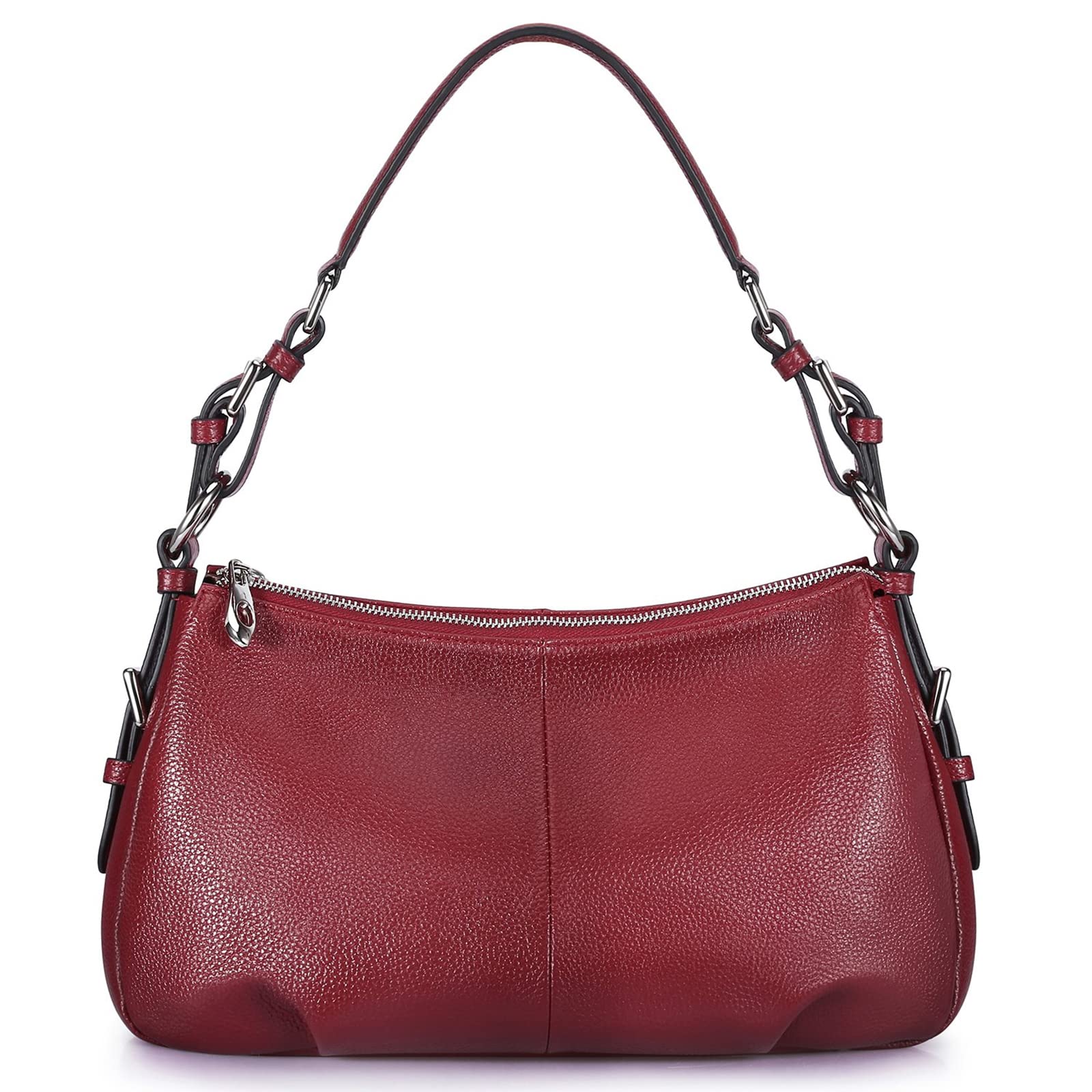BONOCO Genuine Leather Handbags for Women - Stylish Tote & Shoulder Purse in Wine Red | Perfect for Work, Travel & Everyday Use