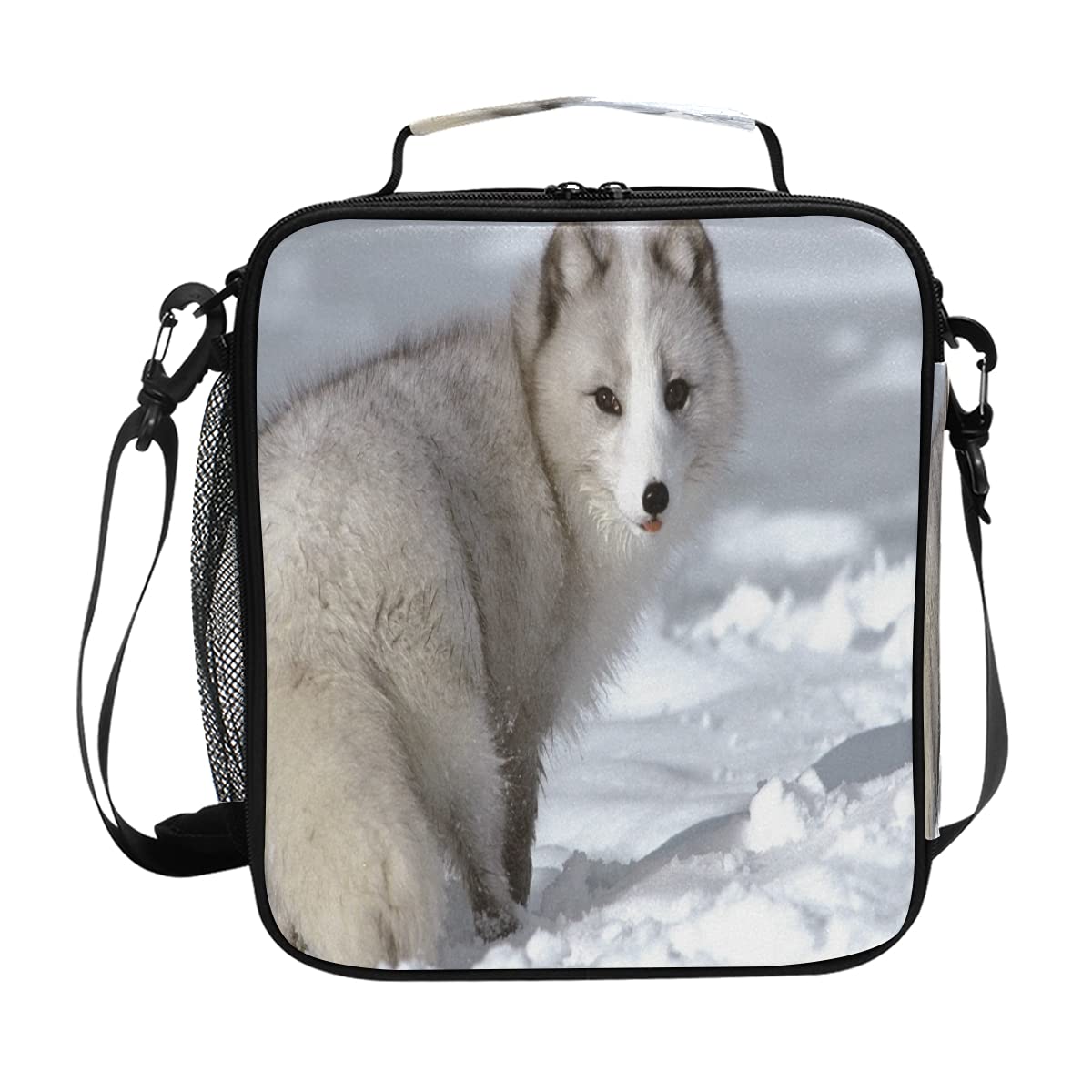 Insulated Lunch Box with Cooler Compartment - Arctic Fox Design for School, Office & Picnic | Leakproof Food Container & Organizer for Meals on the Go