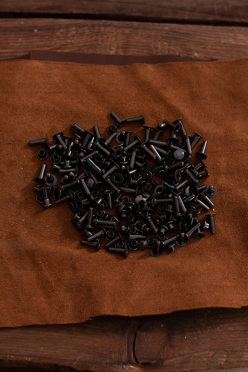 Iron/Anthracite Hollow Rivet KØ7.0 x L11.5mm - Heavy Duty Fasteners for Leather Craft, Metal Fabrication & DIY Projects