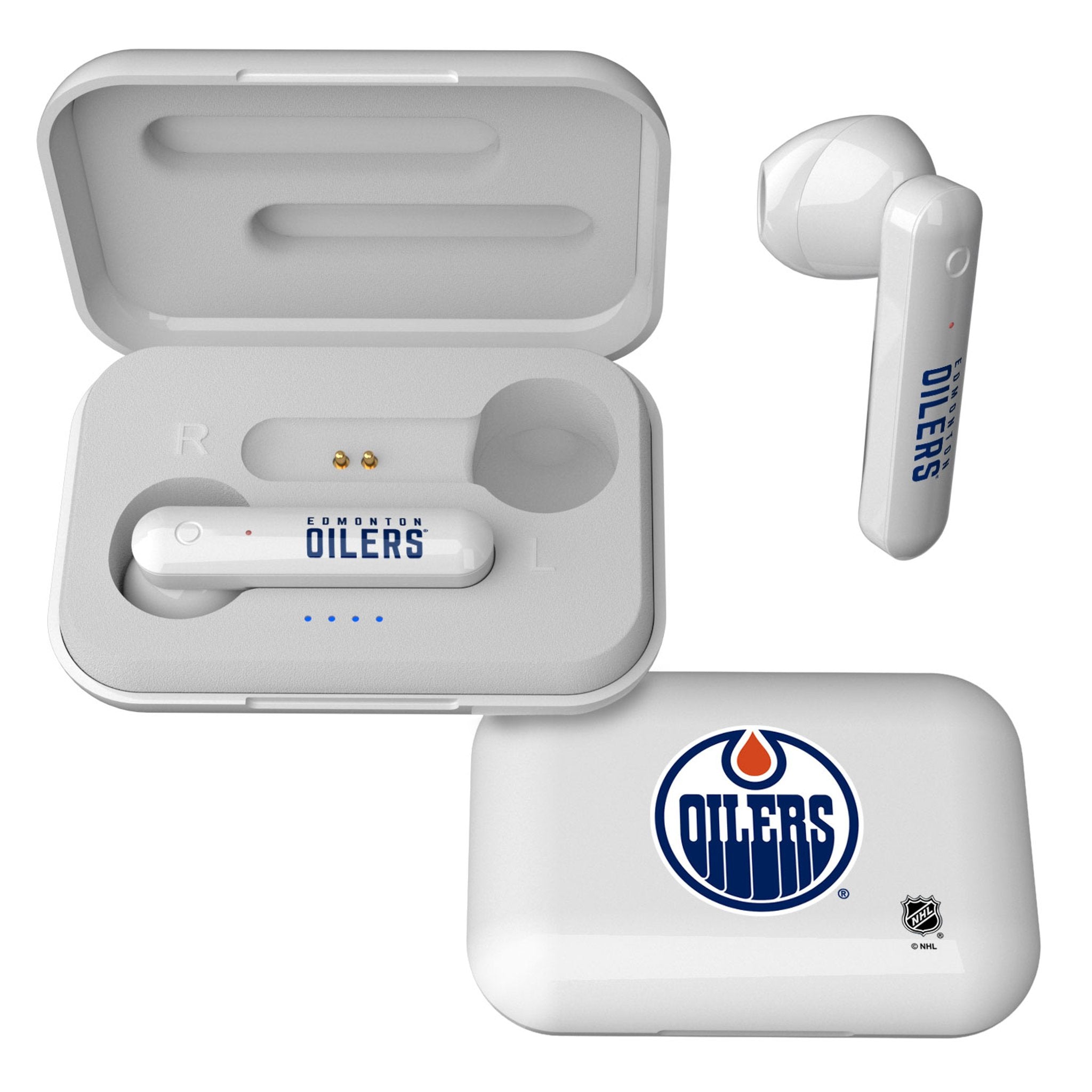 Edmonton Oilers Logo Wireless Bluetooth Earbuds - Noise Cancelling TWS Headphones for Sports, Workouts & Gaming