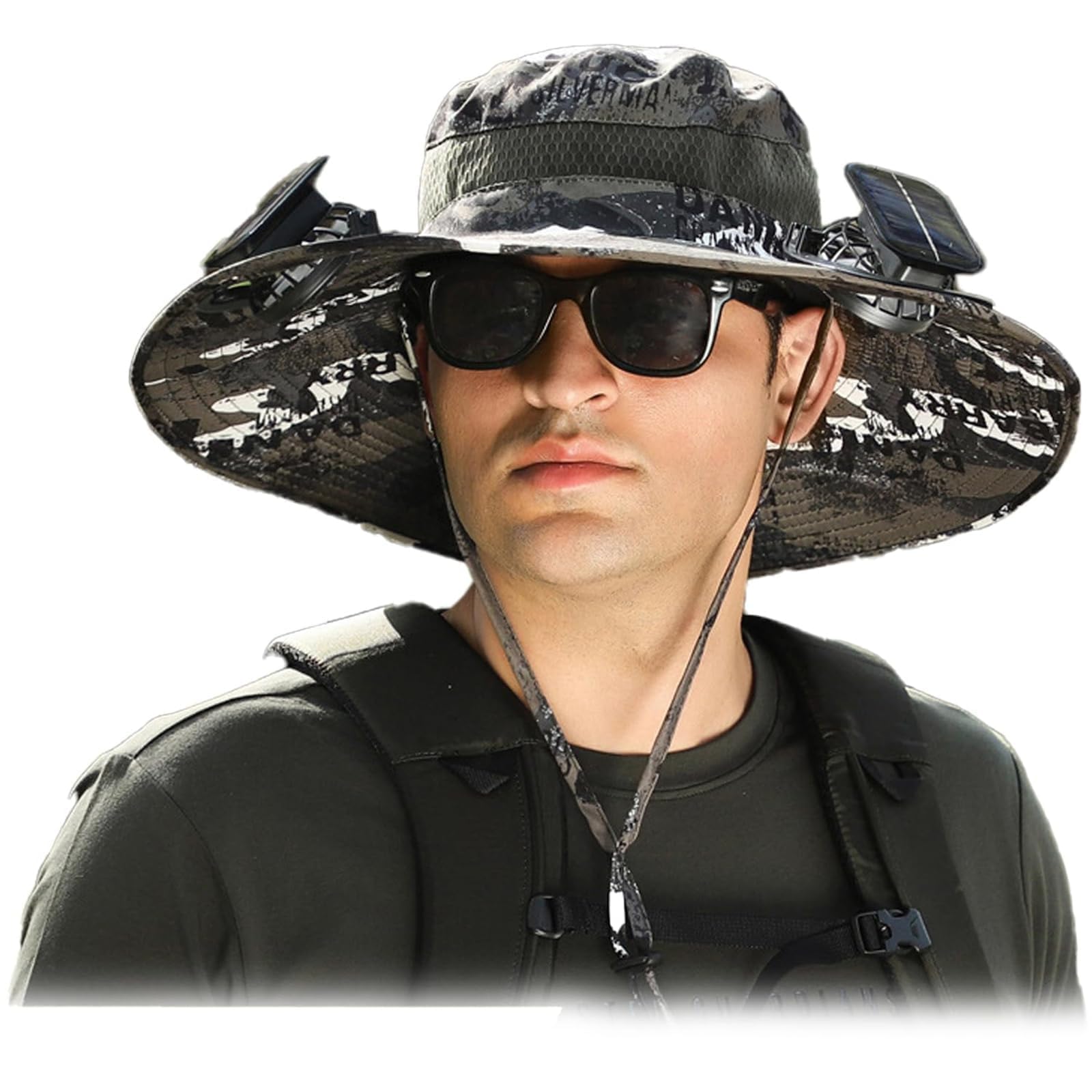 Solar Powered Cooling Fan Hat for Men - Wide Brim UV Protection Outdoor Hat with Rechargeable Battery - Perfect for Fishing, Hiking, Beach & Gardening Sun Protection Gear