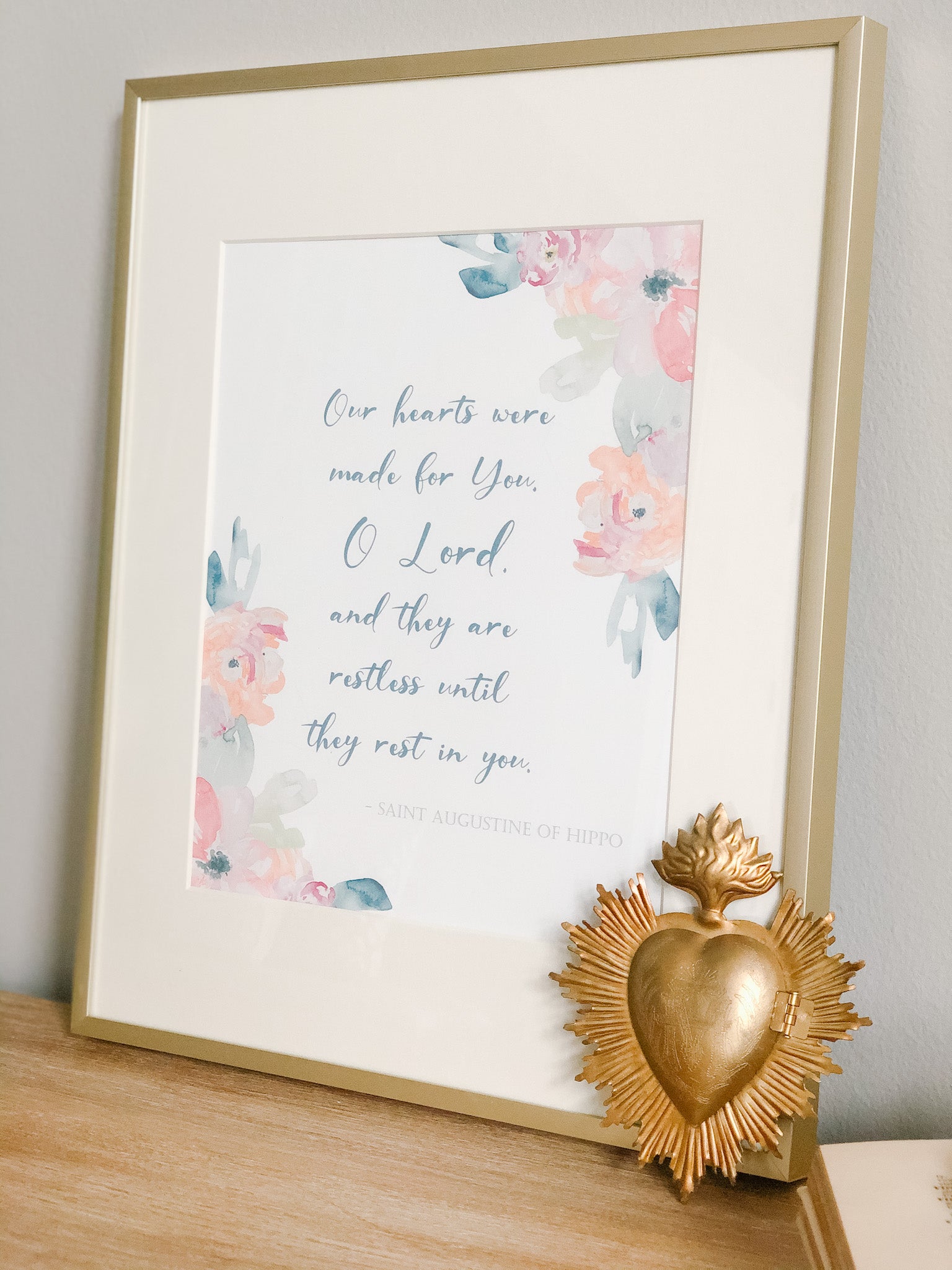 Restless Heart St. Augustine Printable Wall Art - Digital Download for Home Decor, Office & Gift Giving