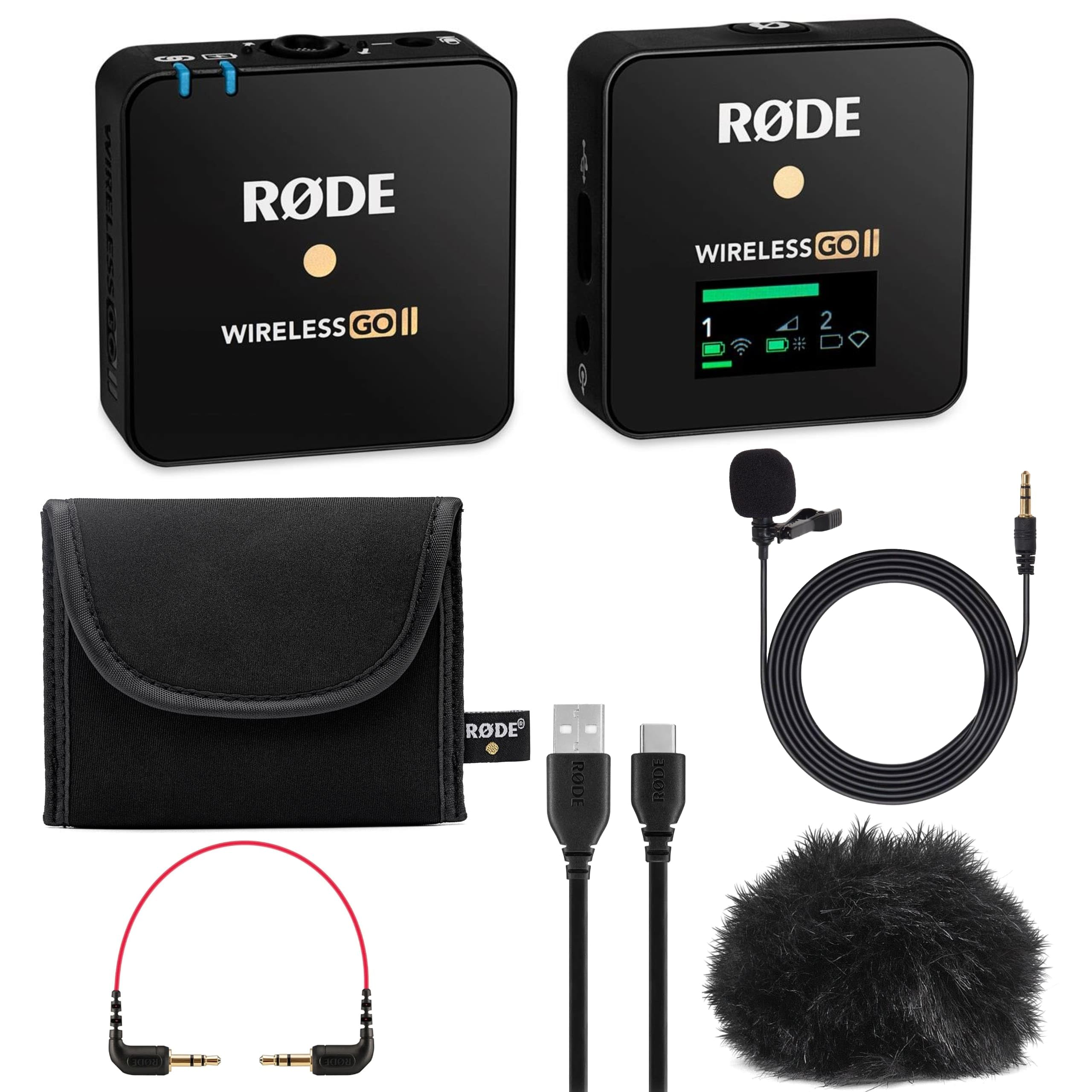 Rode Wireless GO II Compact Wireless Microphone System with Lavalier Mic - Perfect for Vlogging, Interviews, YouTube & Live Streaming