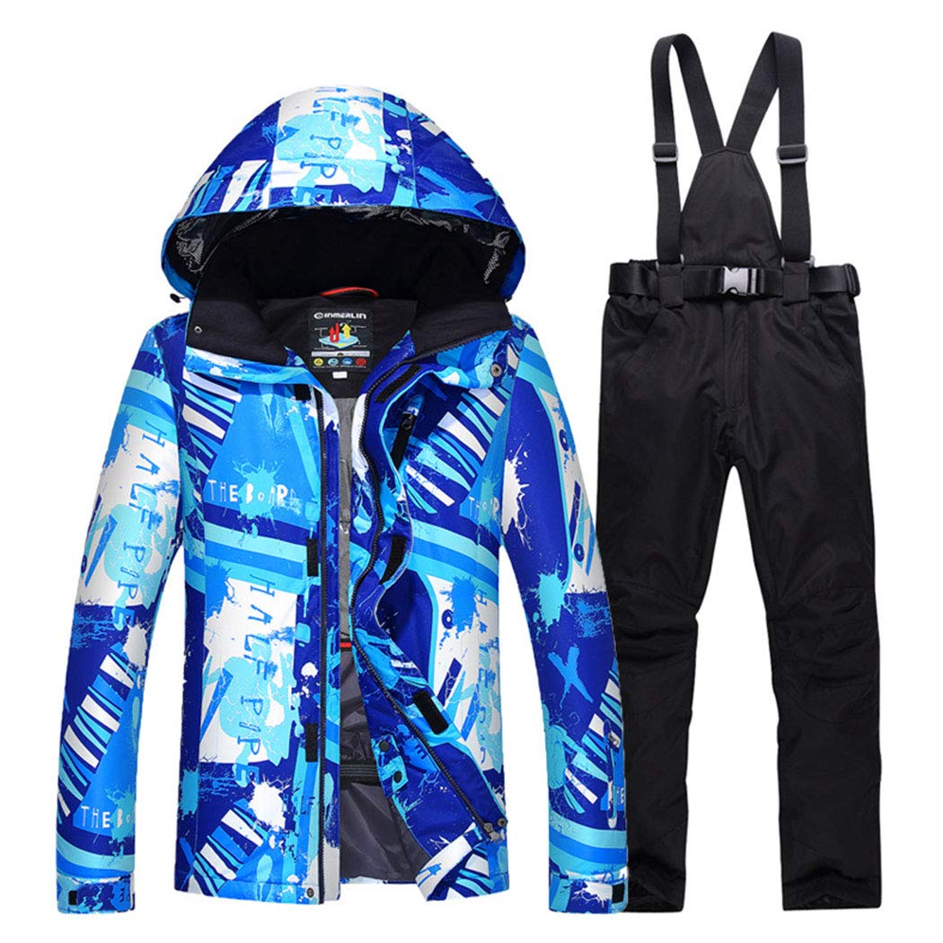 Men's Waterproof Ski Suit Set - Winter Snowboard Jacket & Pants with Hood - Windproof Thermal Snowsuit for Skiing, Snowboarding & Outdoor Winter Activities