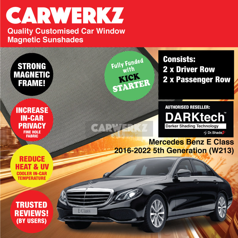 Premium Custom Magnetic Sunshades for Mercedes Benz E-Class 2016-2022 (W213) - UV Protection & Heat Reduction - Perfect for Road Trips, Daily Commutes & Parking
