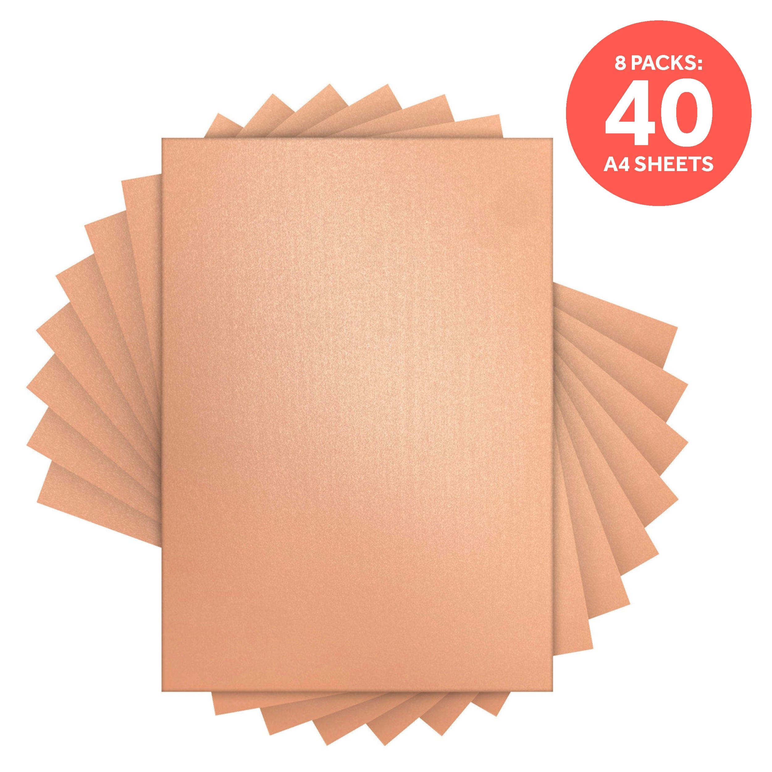 8-Pack Pearlescent Blushing Pink A4 Cards (9503E8) - Perfect for Wedding Invitations, Greeting Cards & Scrapbooking