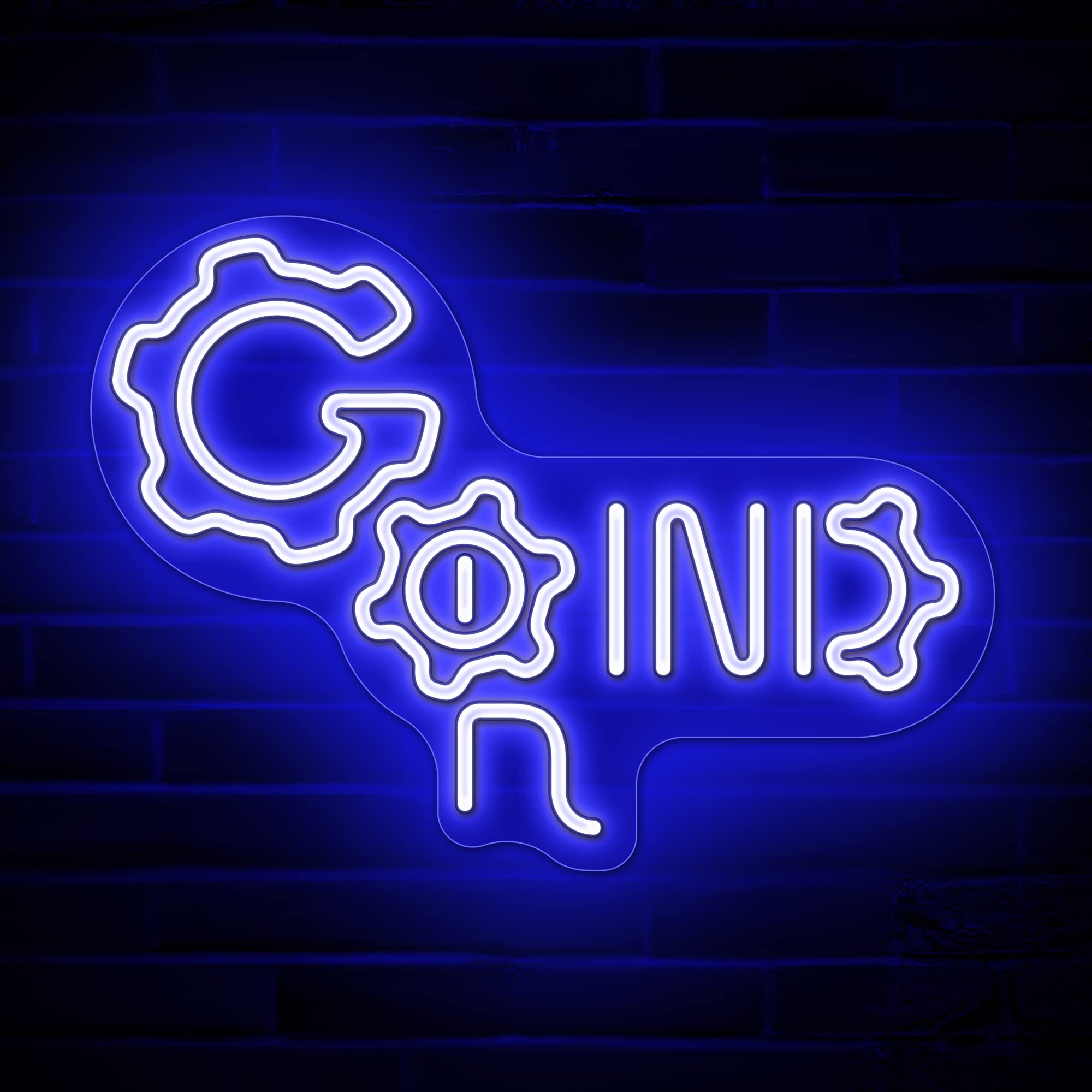 Lumoonosity Grind Neon LED Gaming Light - USB Powered Wall Decor for Boys & Teens - Cool Bedroom & Game Room Lighting with On/Off Switch - Perfect for Gaming Setup, Streaming Background & Man Cave Decor