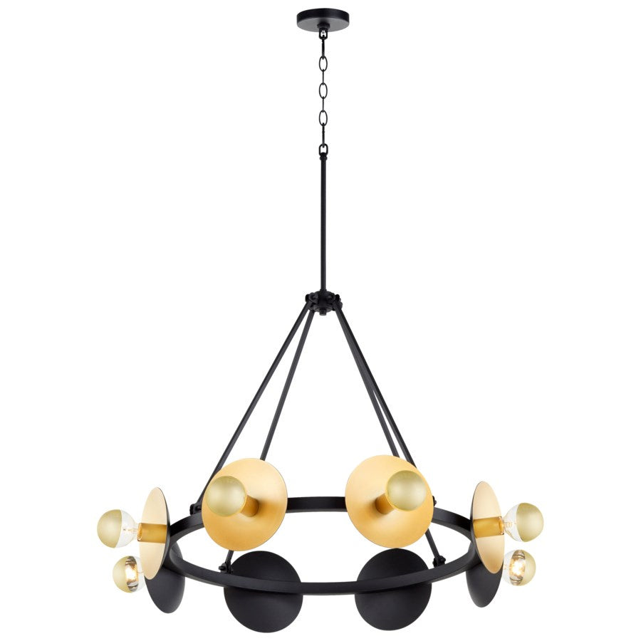 Cyan Design 10980 Artemis Chandelier - Noir & Gold Leaf Medium Size | Elegant Ceiling Light Fixture for Dining Room, Bedroom or Living Room Decor