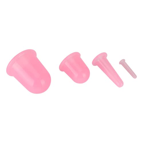 Strong Suction Silicone Vacuum Cupping Therapy Set for Pain Relief & Muscle Relaxation - Pink Medical Grade Cups for Home Use, Spa, Massage & Physical Therapy