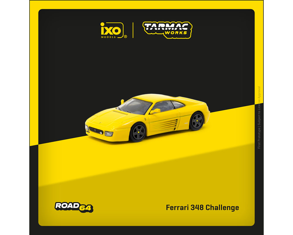 PREORDER - Tarmac Works 1:64 Scale Ferrari F348 Challenge Diecast Model Car in Yellow - Perfect for Collectors, Display Cases, and Racing Dioramas
