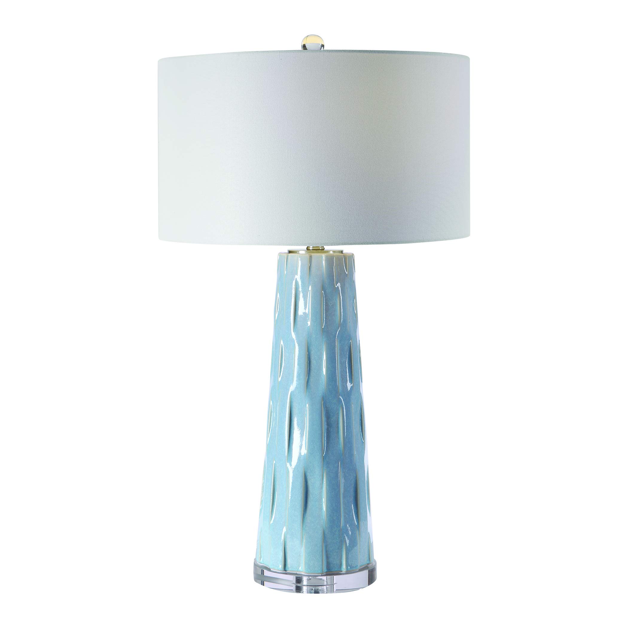 Brienne Light Blue Table Lamp - Modern LED Nightstand Lamp for Bedroom, Living Room & Office - Soft Glow Lighting for Reading & Relaxation