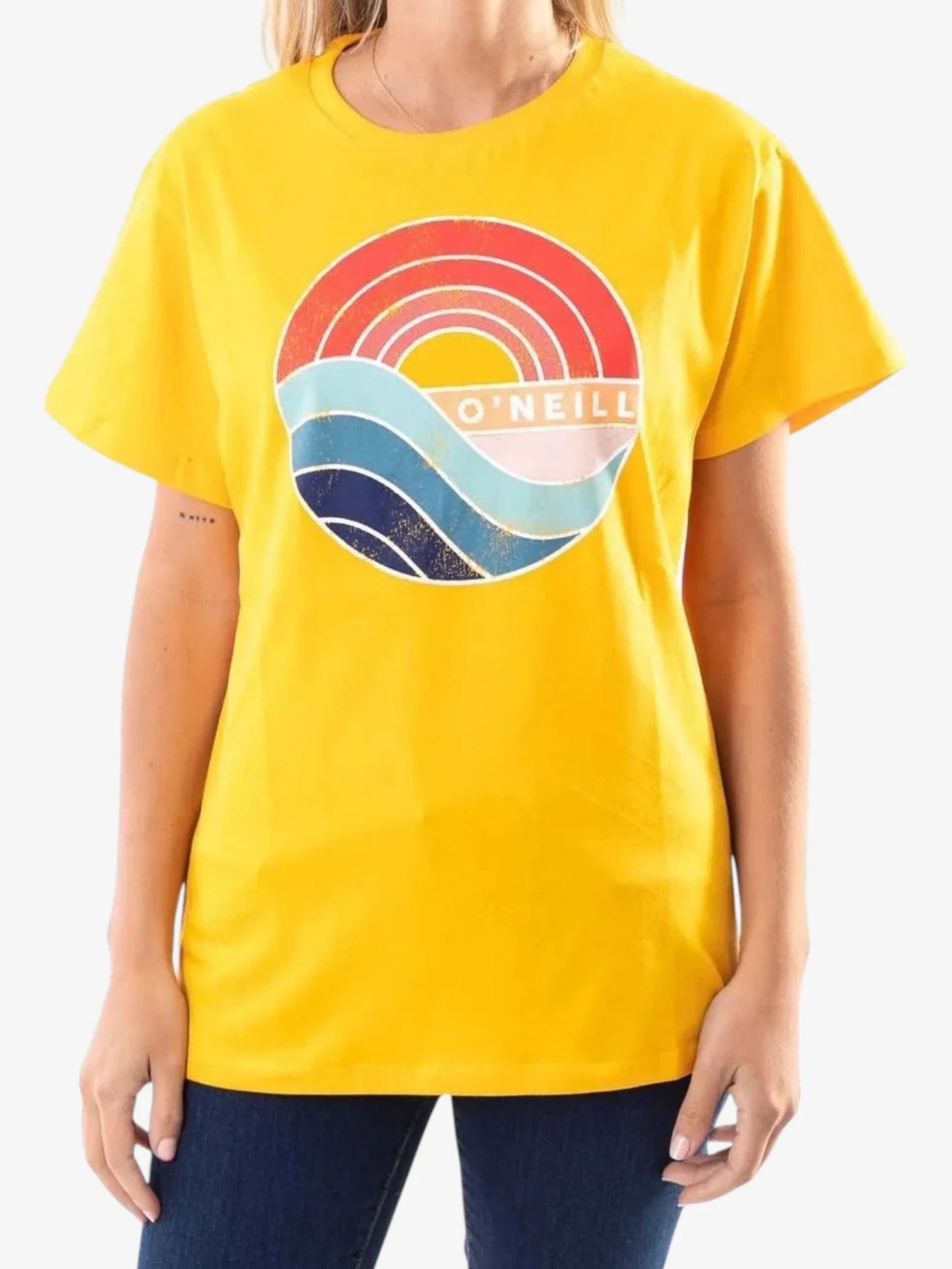 O'Neill Seventy Four Women's Yellow T-Shirt - Comfortable & Stylish Surf Tee for Beach, Casual Wear & Outdoor Activities