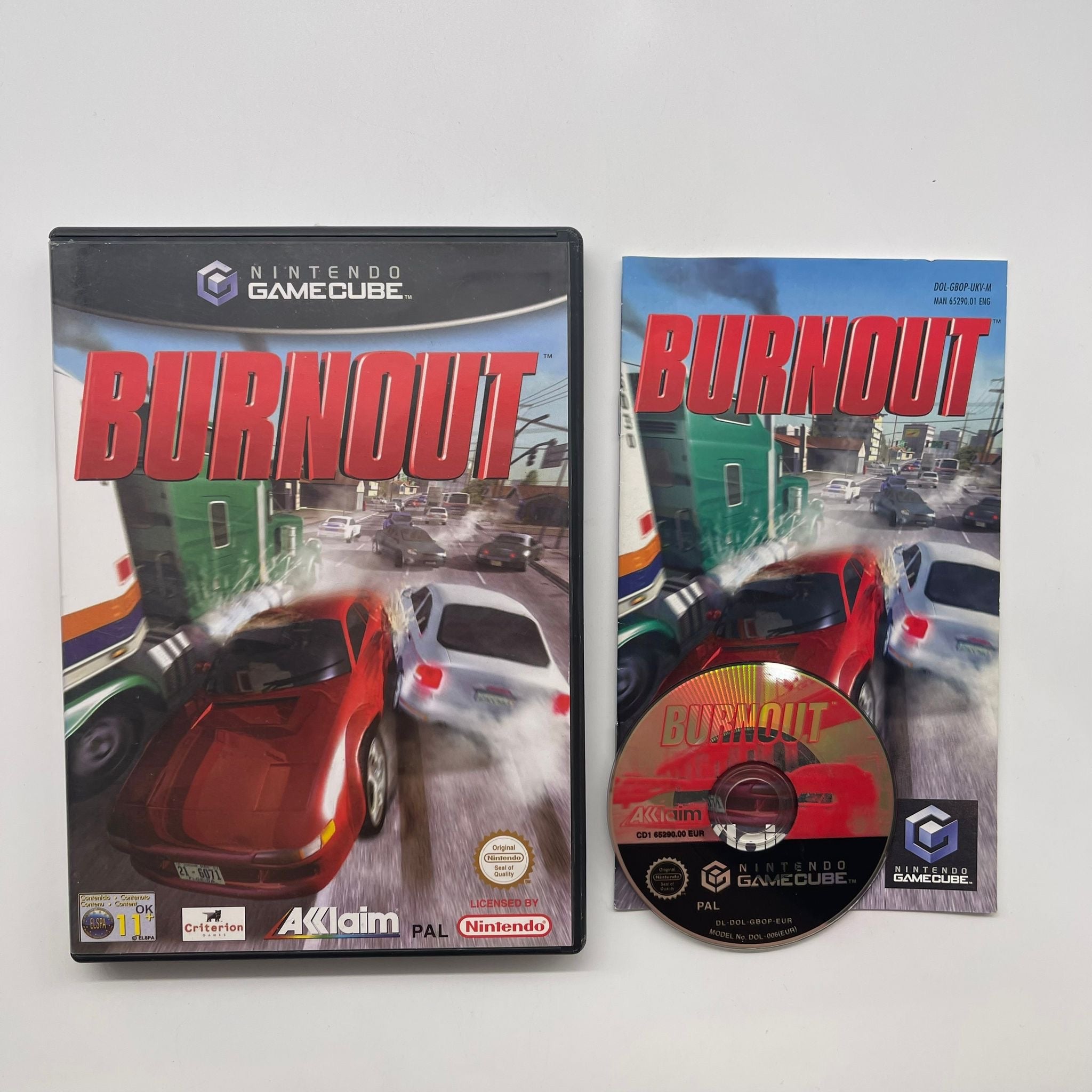 Nintendo Gamecube Burnout Game with Manual - PAL Version - Perfect for Retro Gaming & Collectors