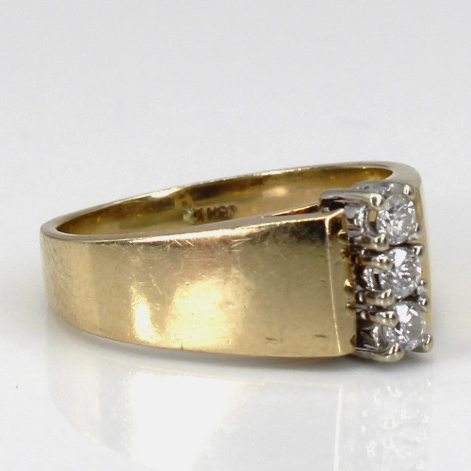 3 Stone Diamond Ring 0.15ctw Prong Set Size 5.25 - Elegant Engagement, Wedding or Anniversary Jewelry Gift for Women