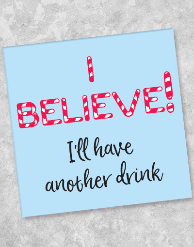 I Believe Beverage Napkins - 40 Count, Premium Paper Cocktail Napkins for Parties, Weddings & Events - Ideal for Drinks, Appetizers & Desserts